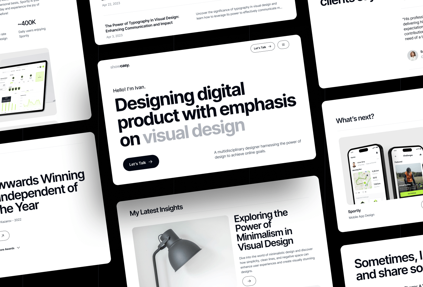 Screenshot 3 of Showcasy portfolio website template