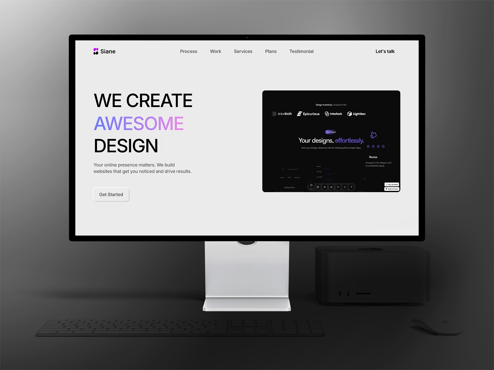 Screenshot of Siane website