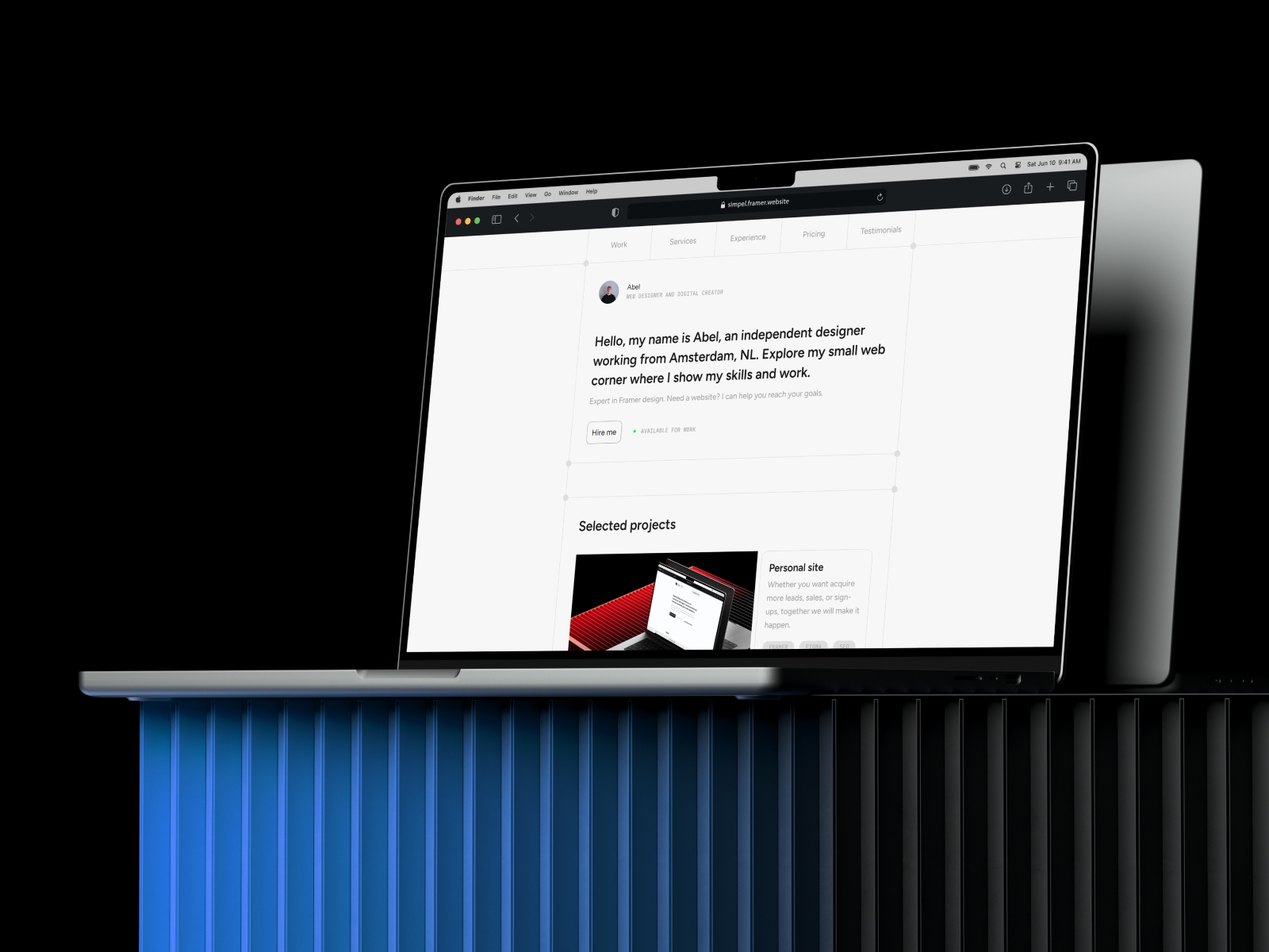 Screenshot of Simpel website