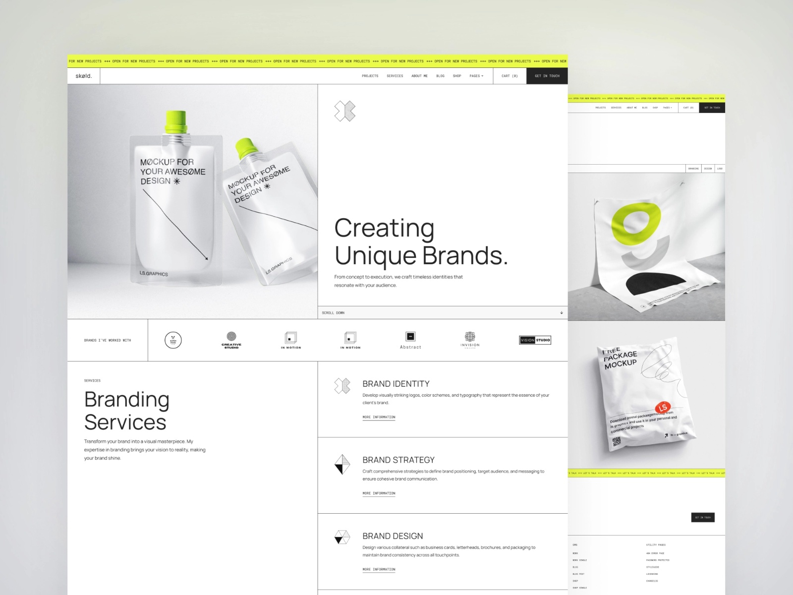 Screenshot of Skold website