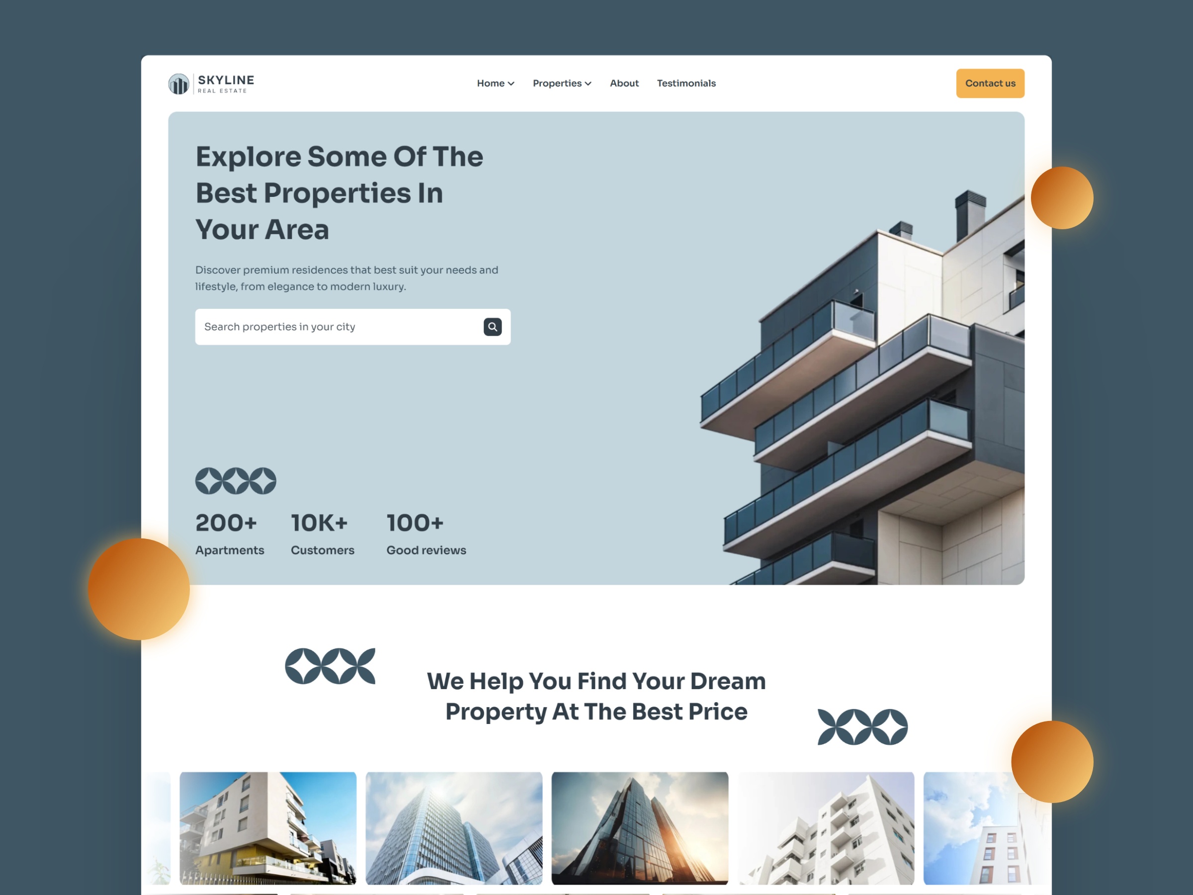 Screenshot of Skyline website