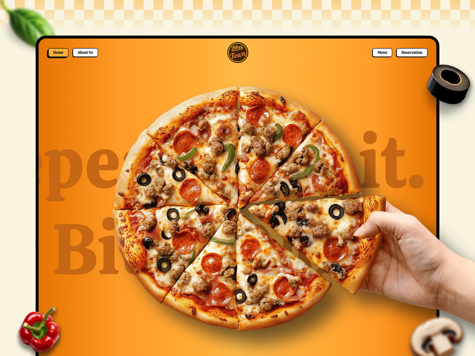 Screenshot of Slice town website