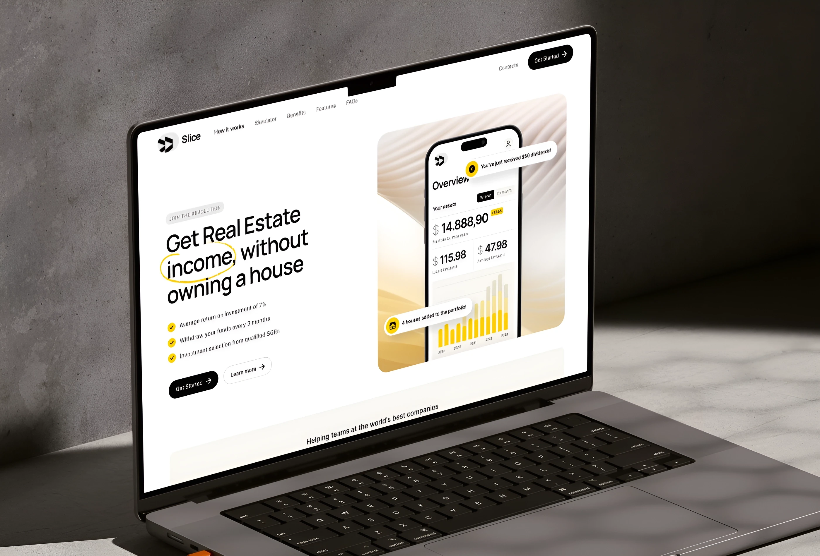 Screenshot of Slice website