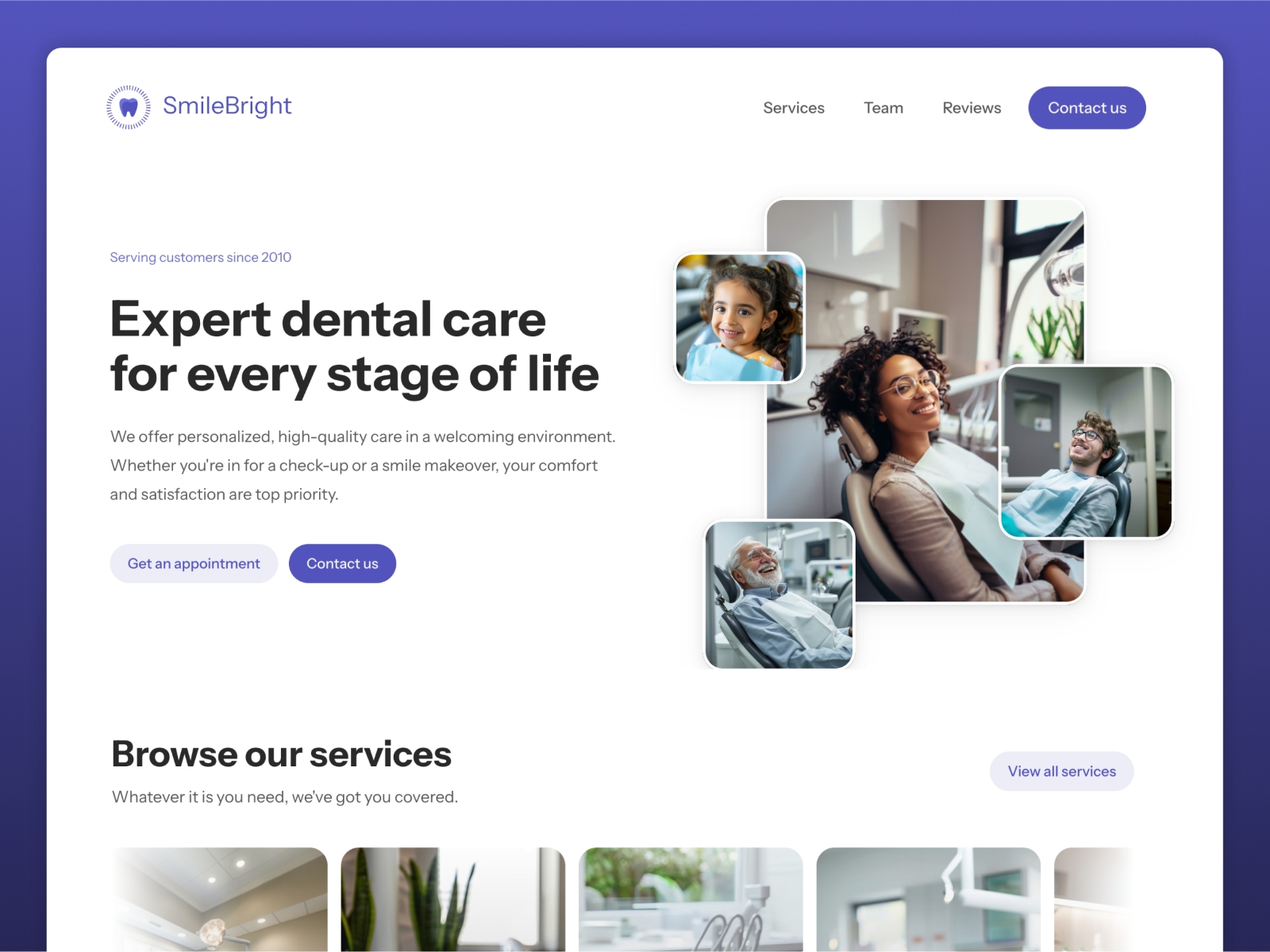 Screenshot of Smilebright website