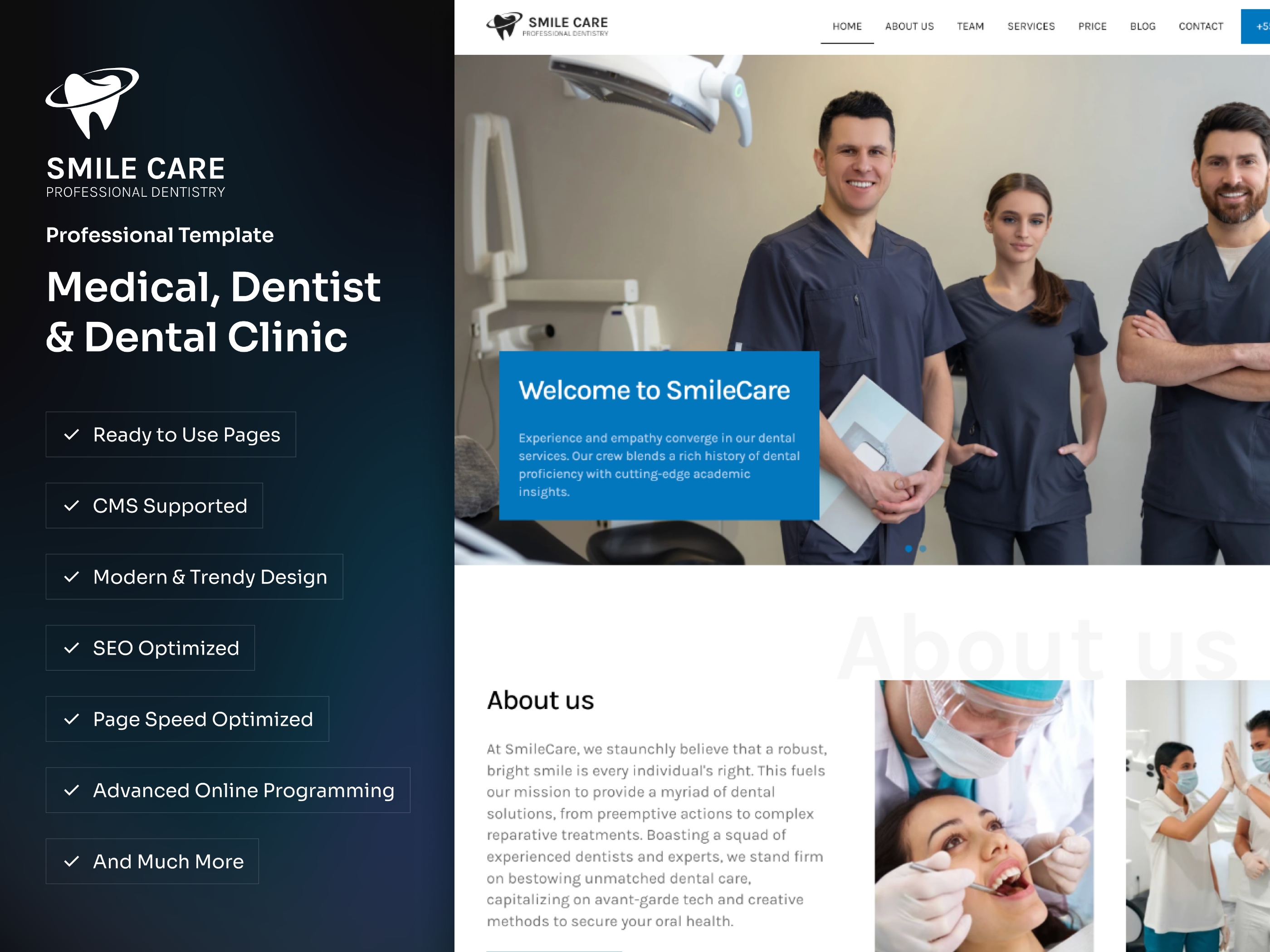 Screenshot of Smilecare website