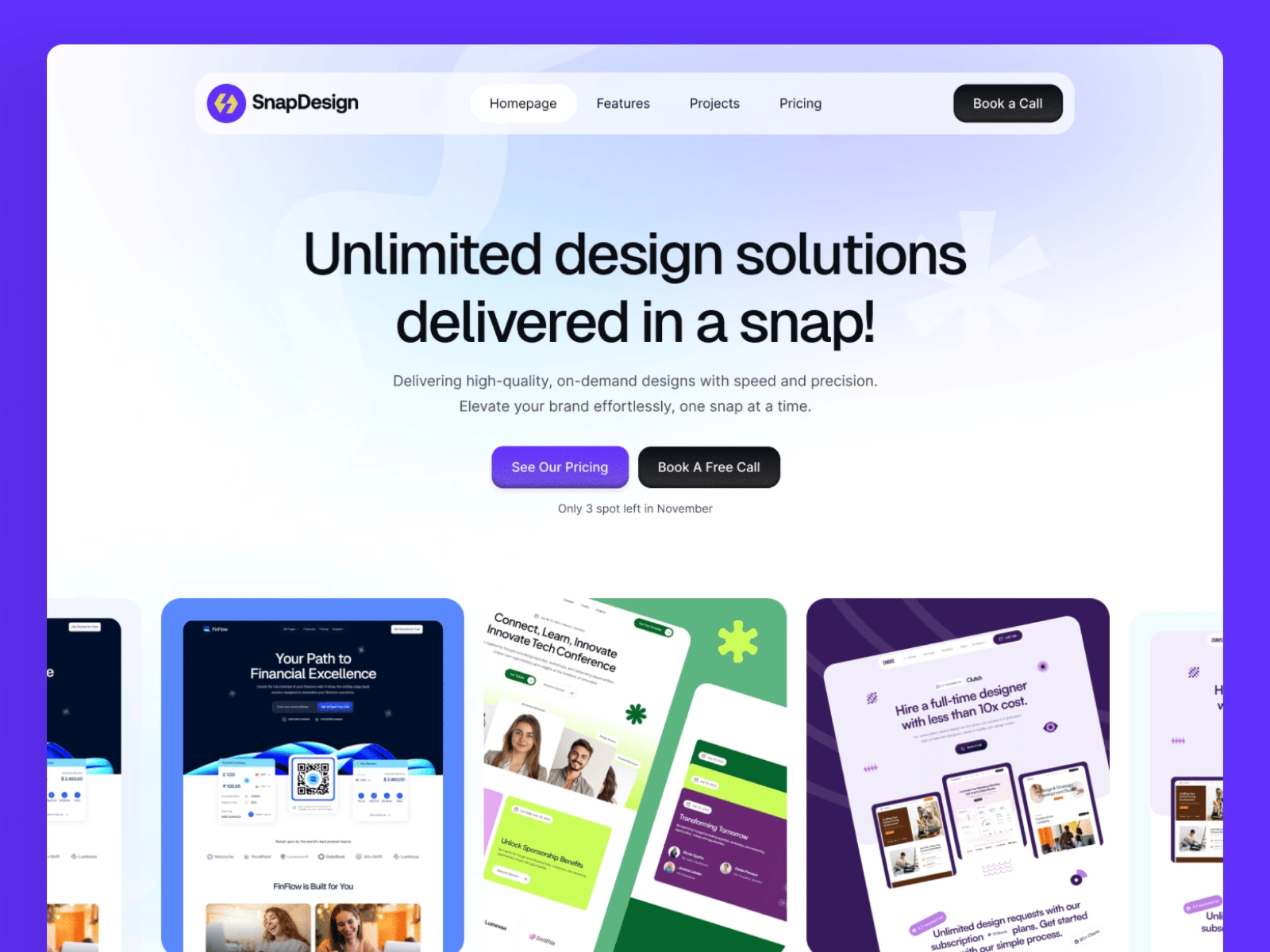 Screenshot of Snapdesign website