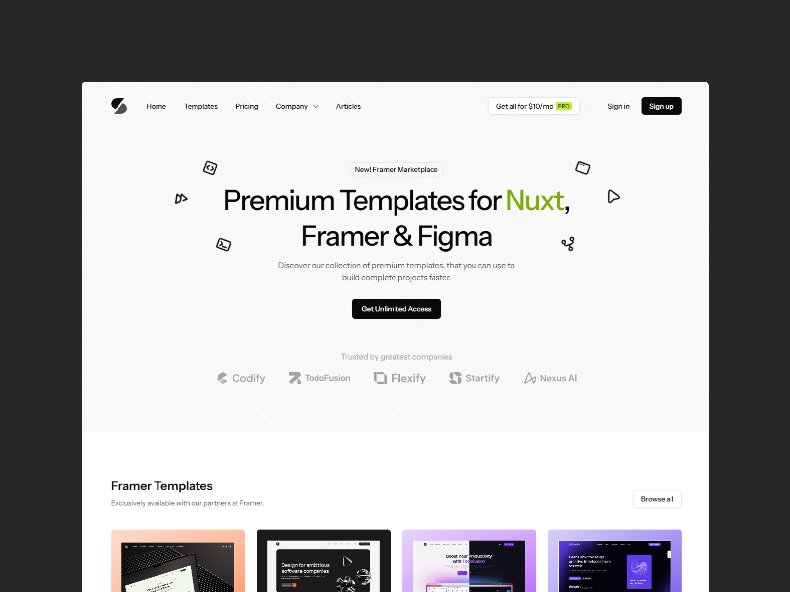 Screenshot of Snapkit website