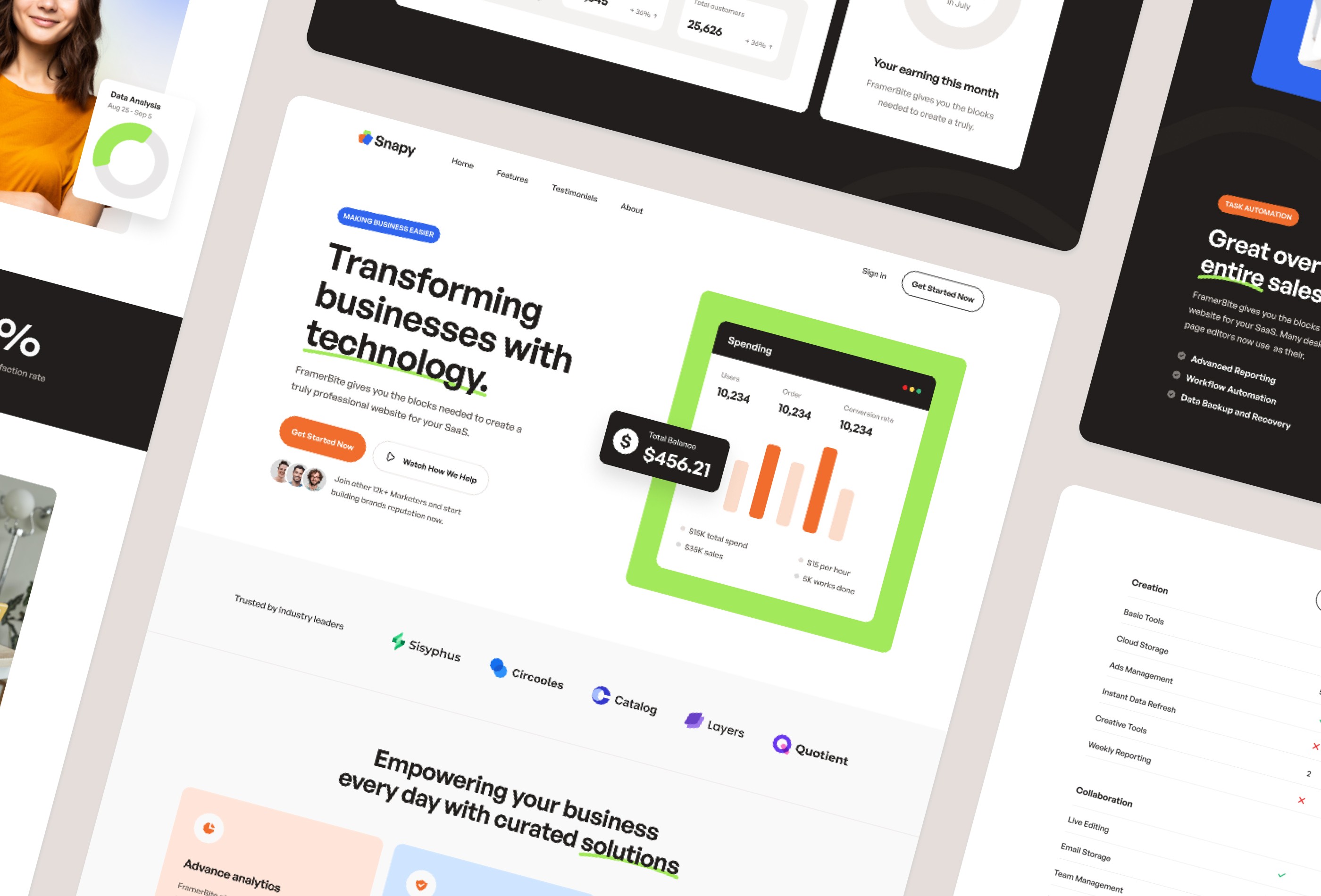 Screenshot of Snapy website