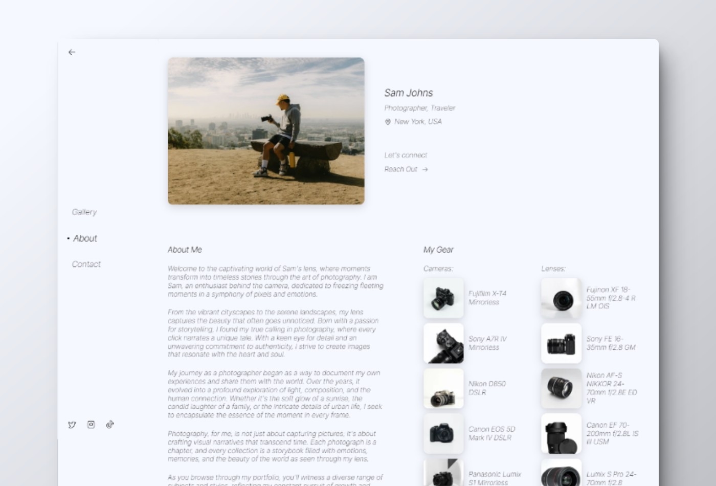 Screenshot 3 of Snow photography portfolio template