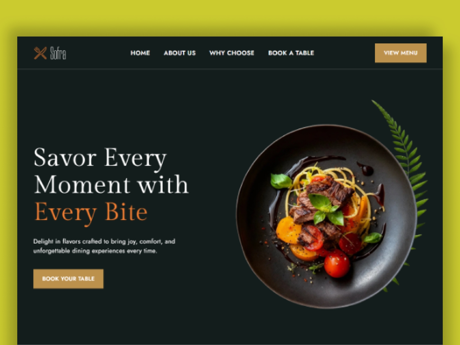 Screenshot of Sofra website