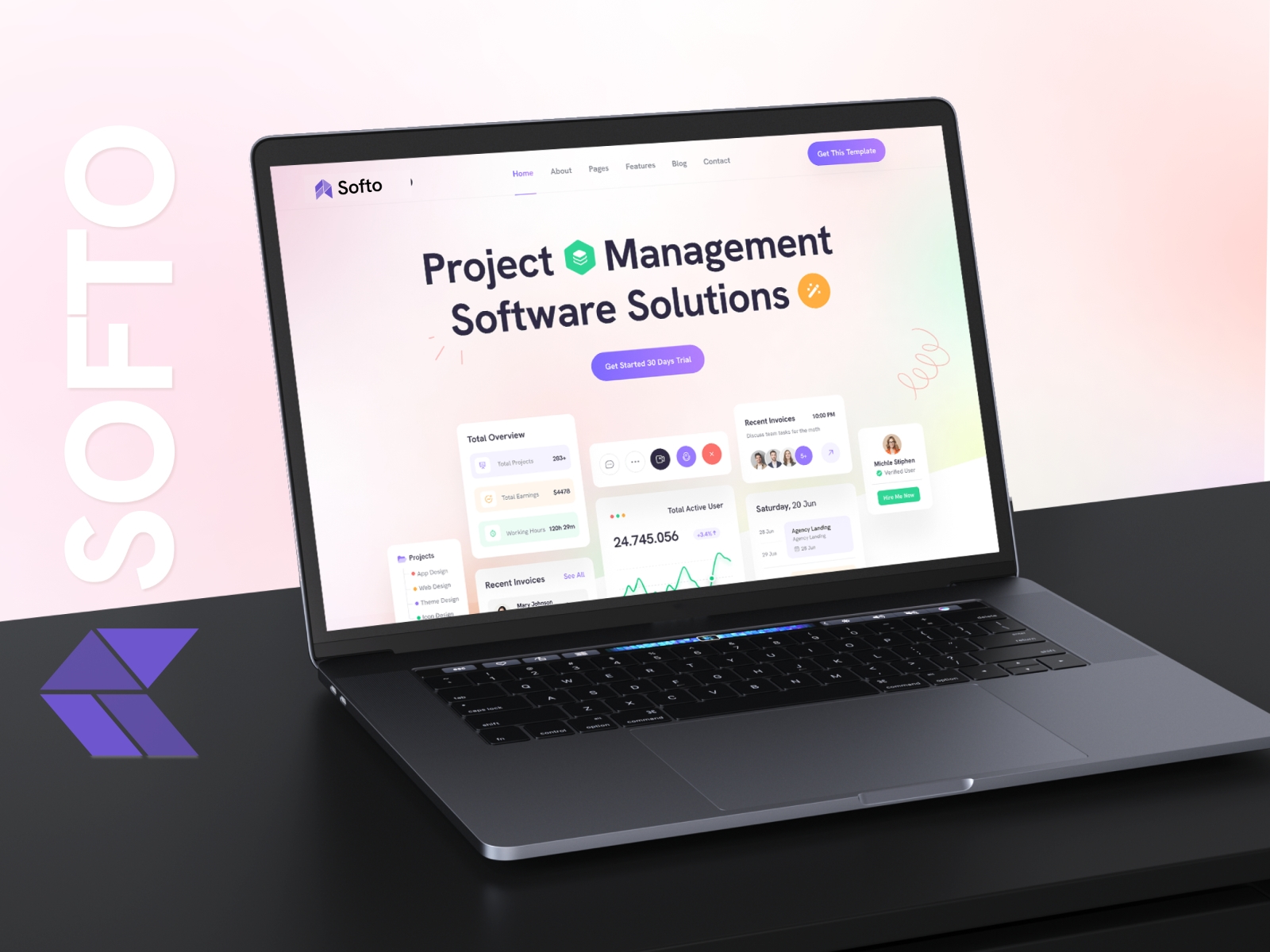 Screenshot of Softo website