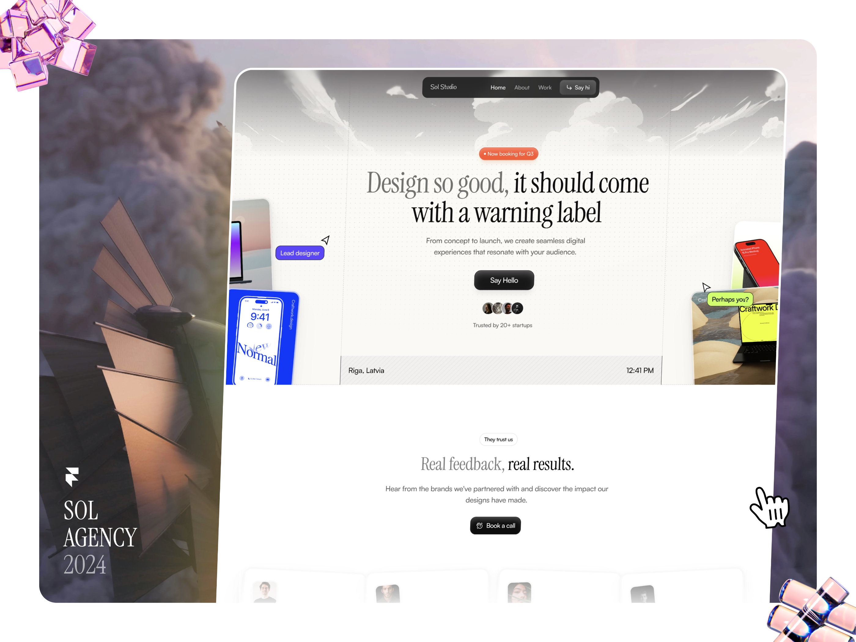 Screenshot of Sol website