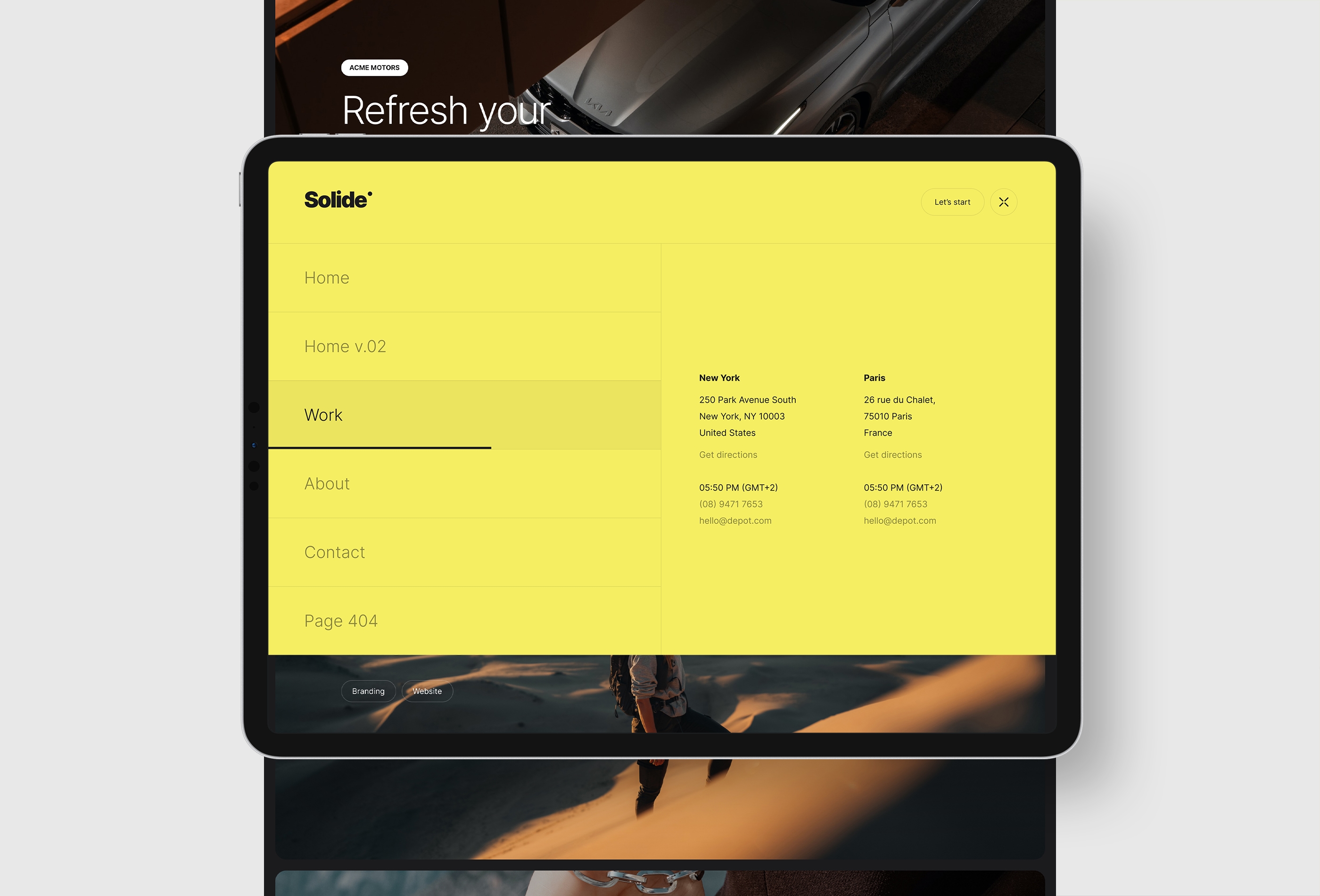Screenshot 3 of Solide studio or agency portfolio framer template