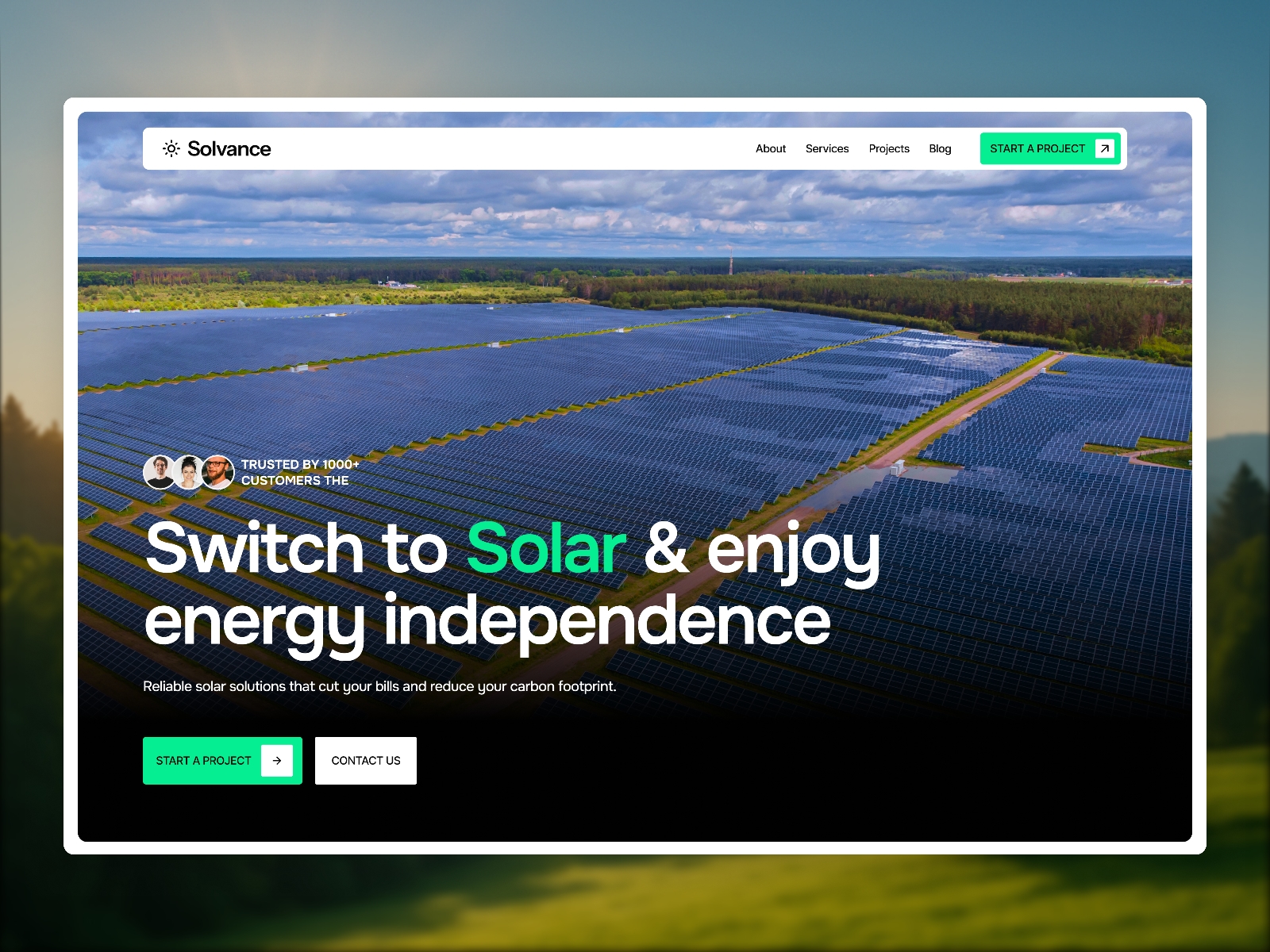 Screenshot of Solvance website