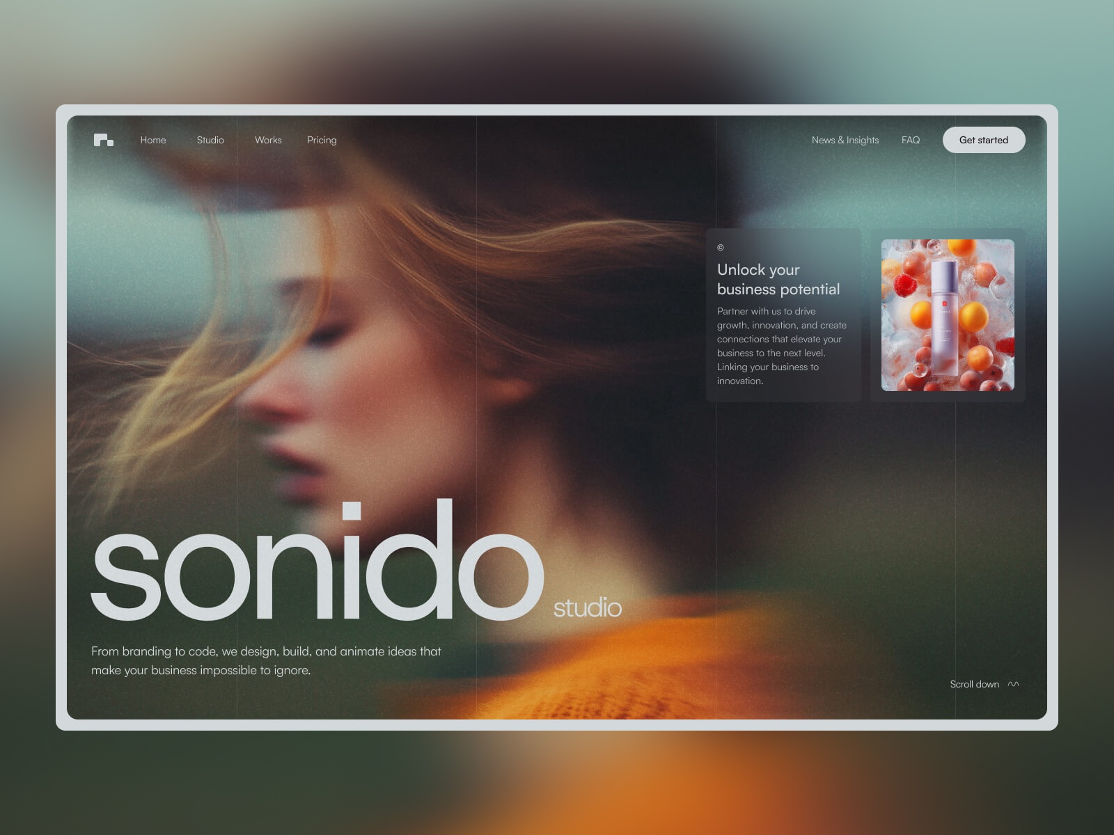 Screenshot of Sonido website