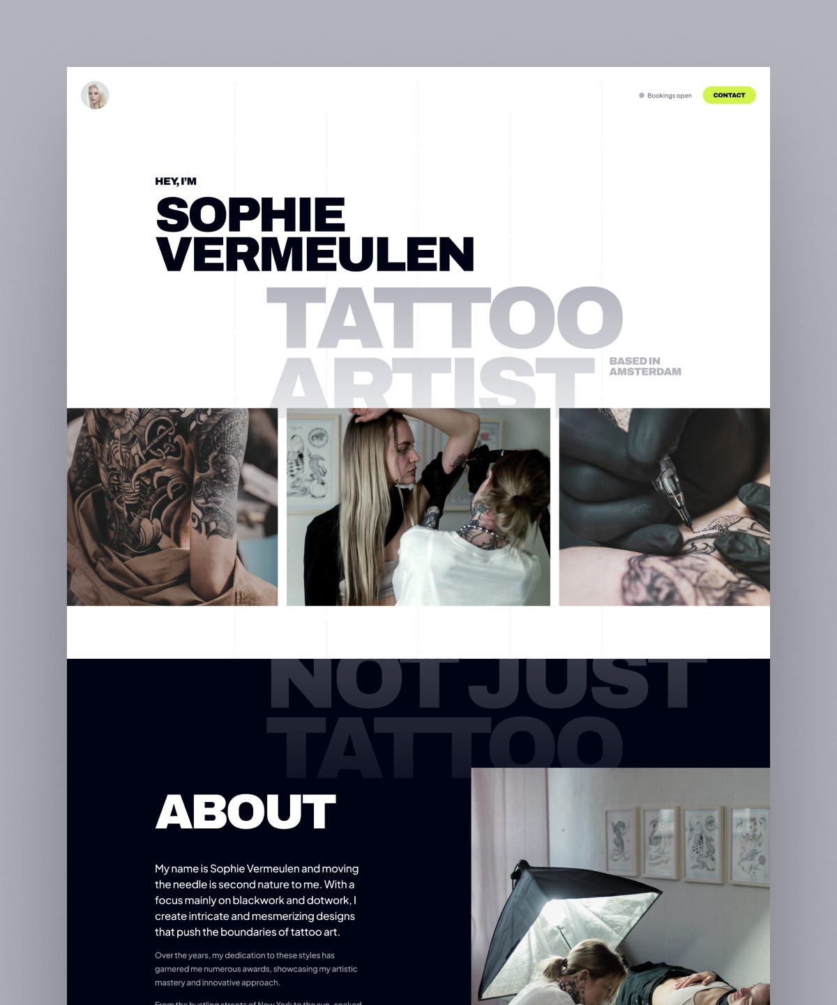 Screenshot of Sophie website