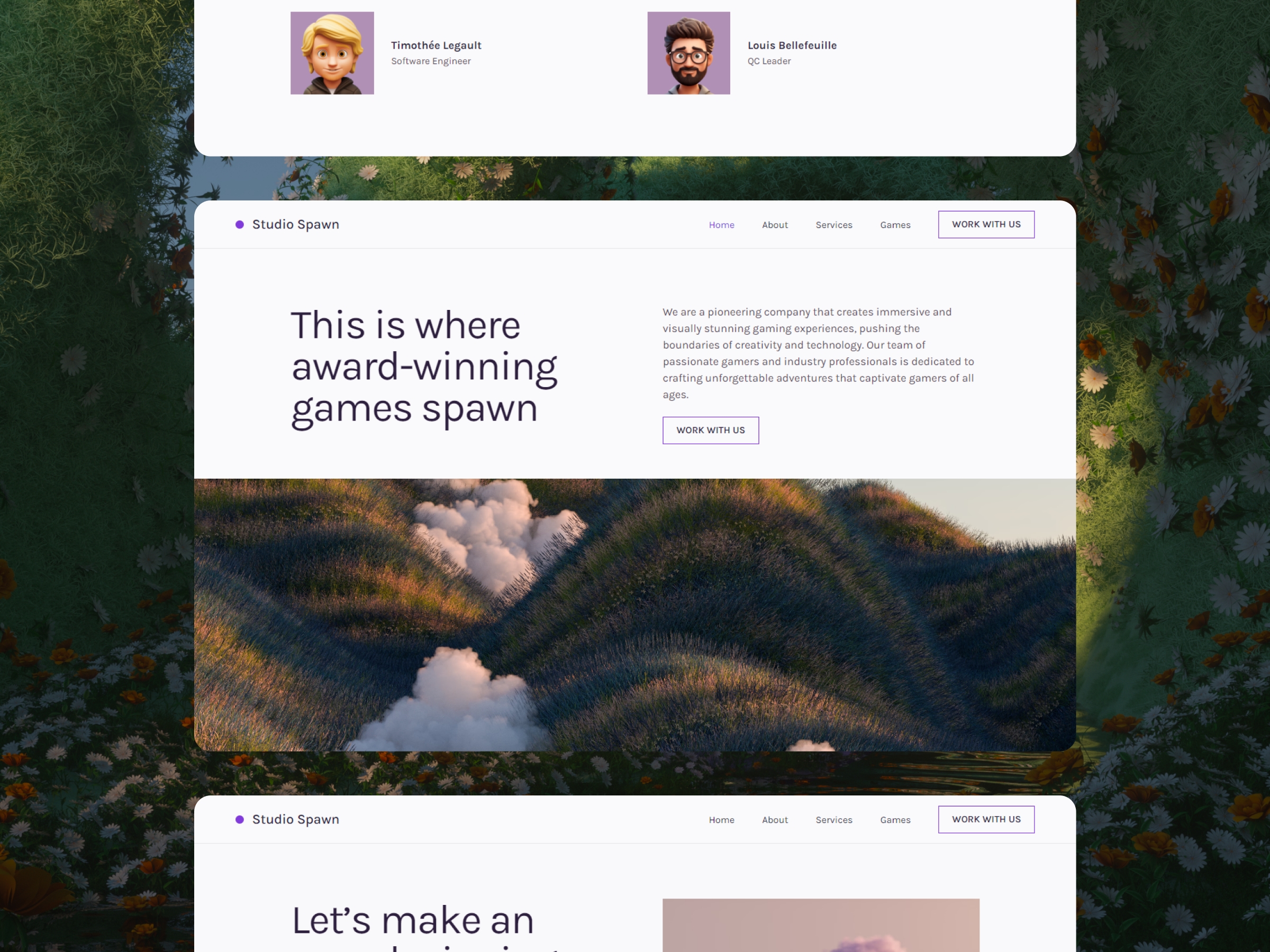 Screenshot of Spawn website