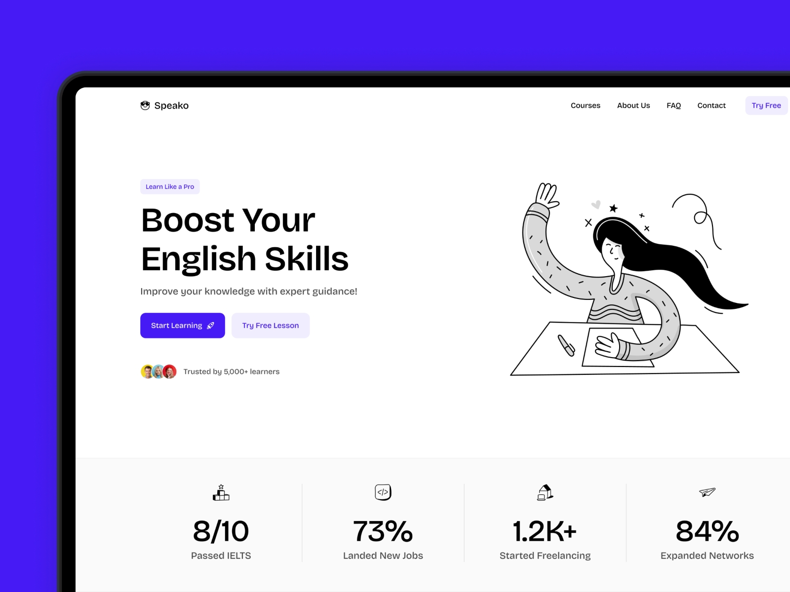Screenshot of Speako website