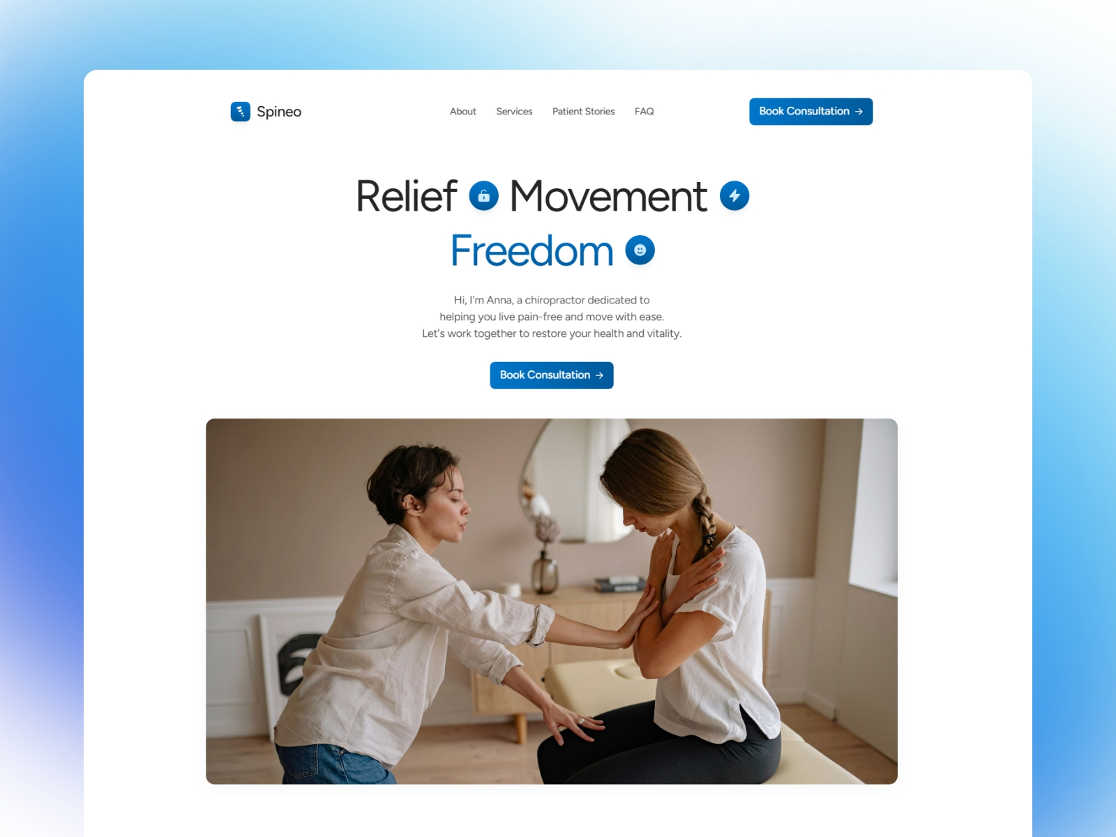 Screenshot of Spineo website
