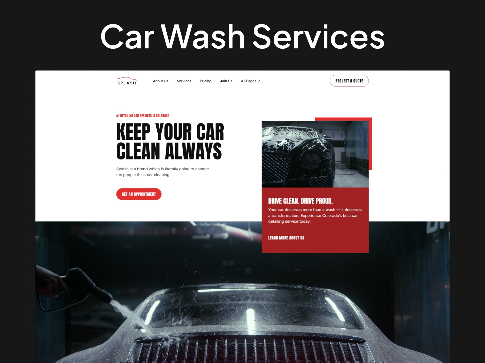 Screenshot of Splash website