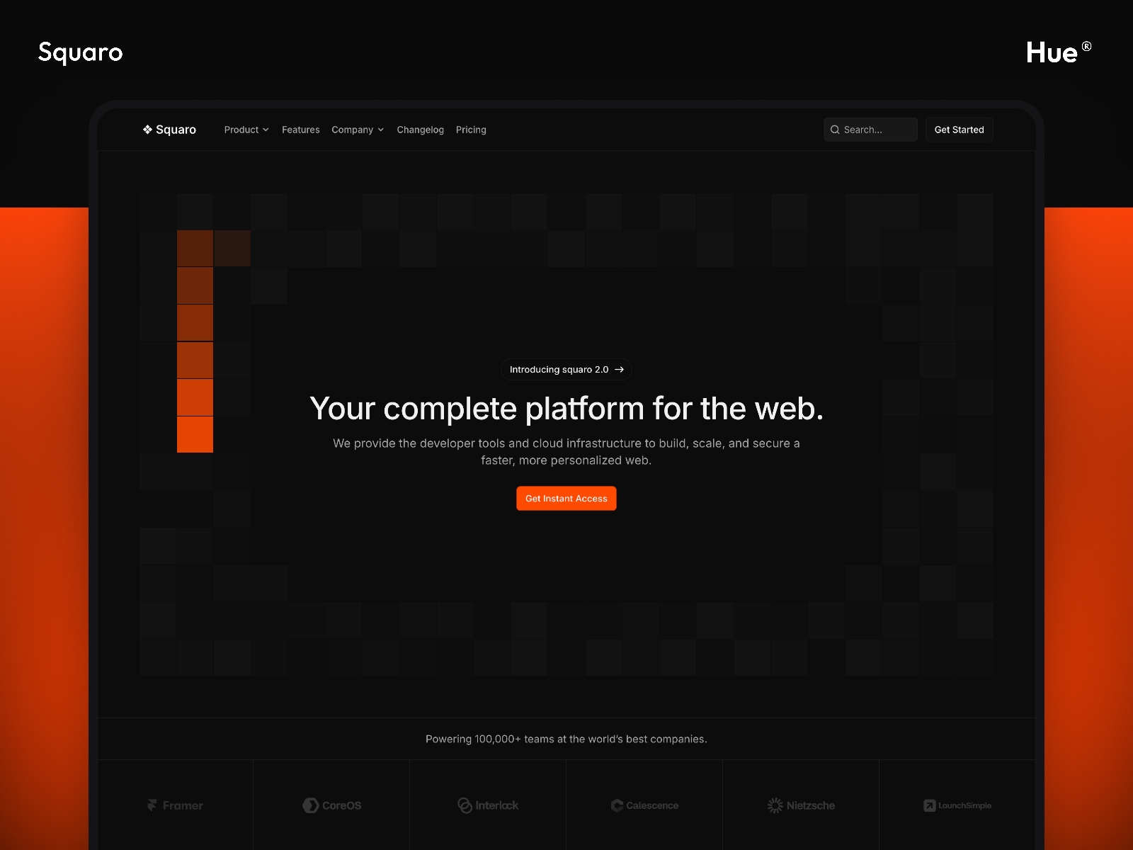 Screenshot of Squaro website