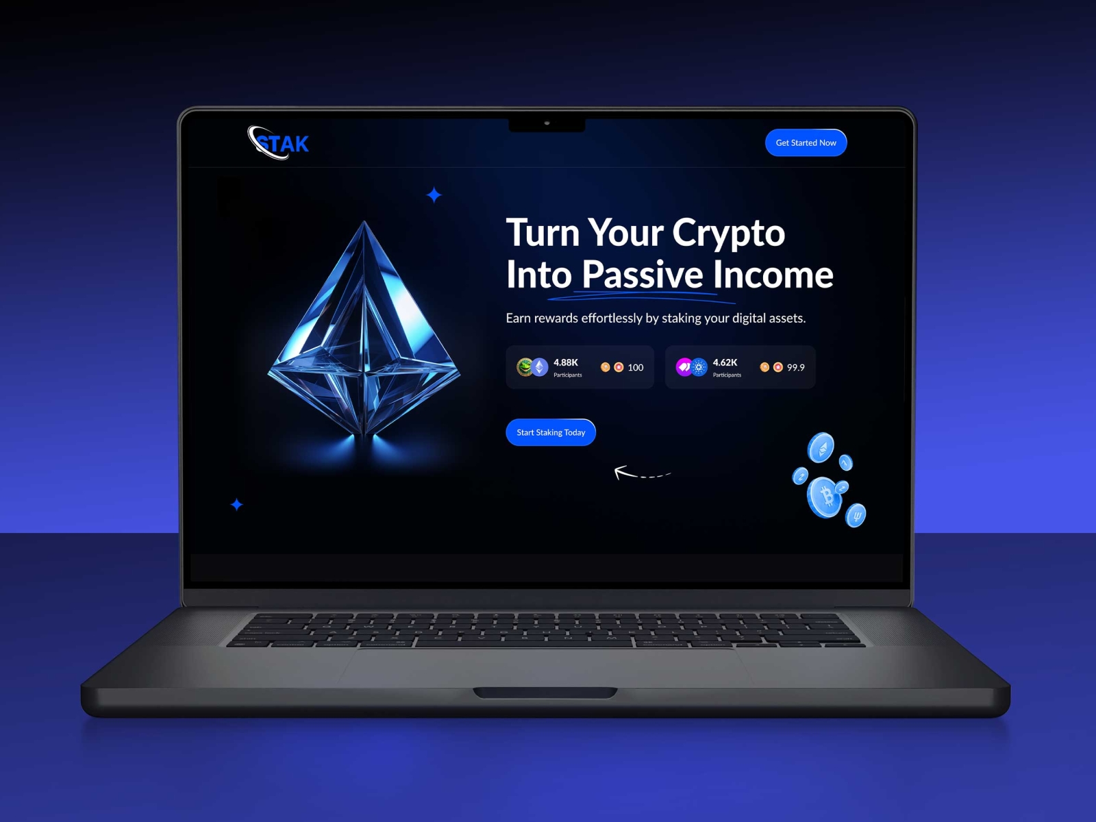 Screenshot of Stak website