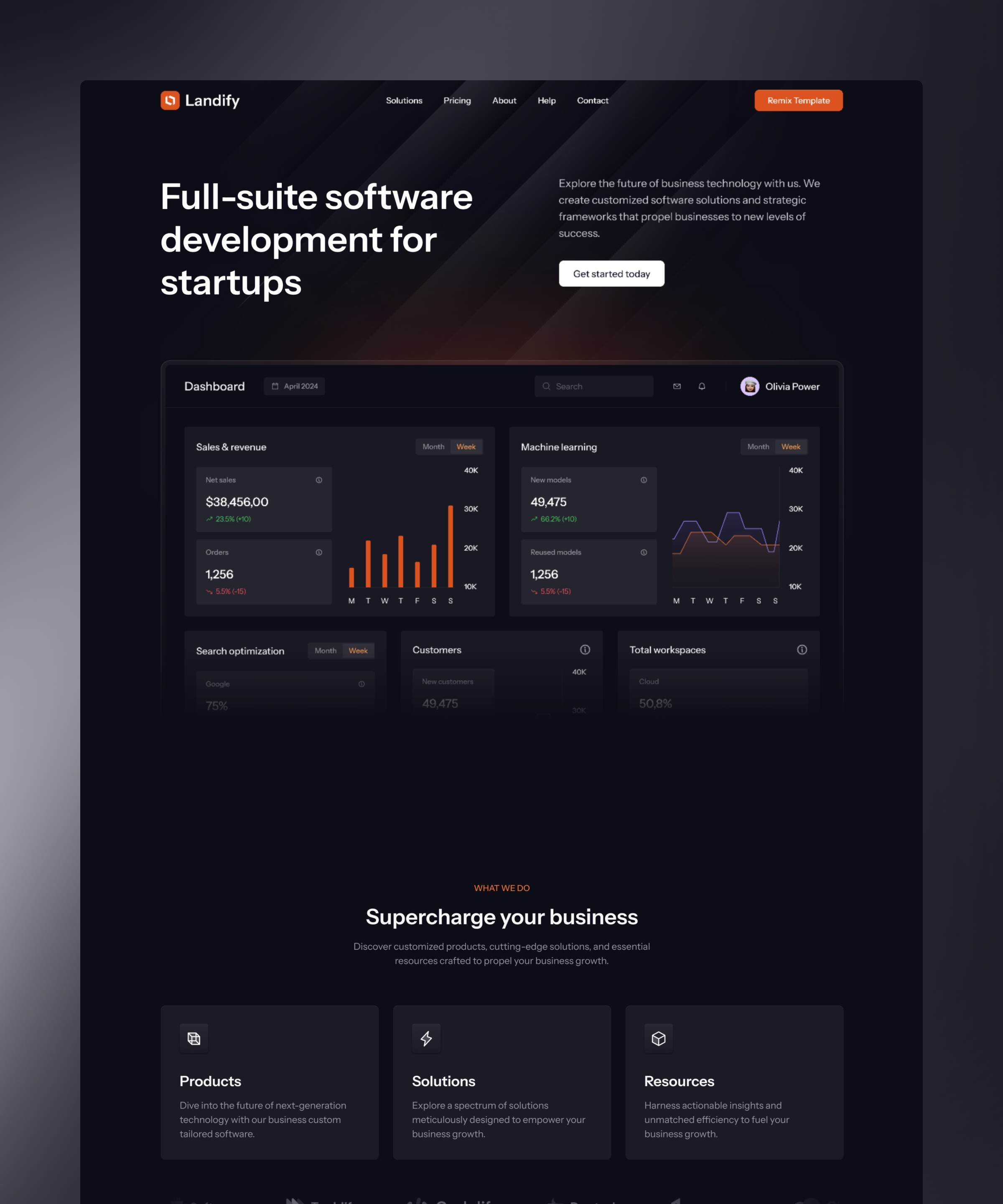 Screenshot 4 of Startify framer template for startups