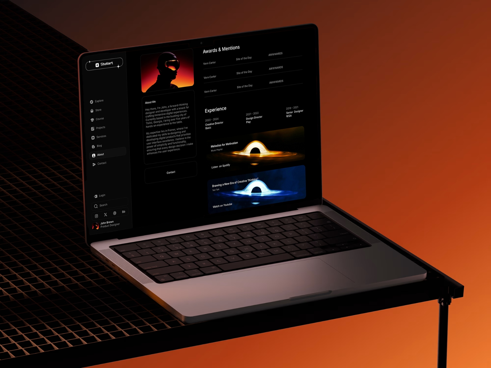 Screenshot of Stellart website