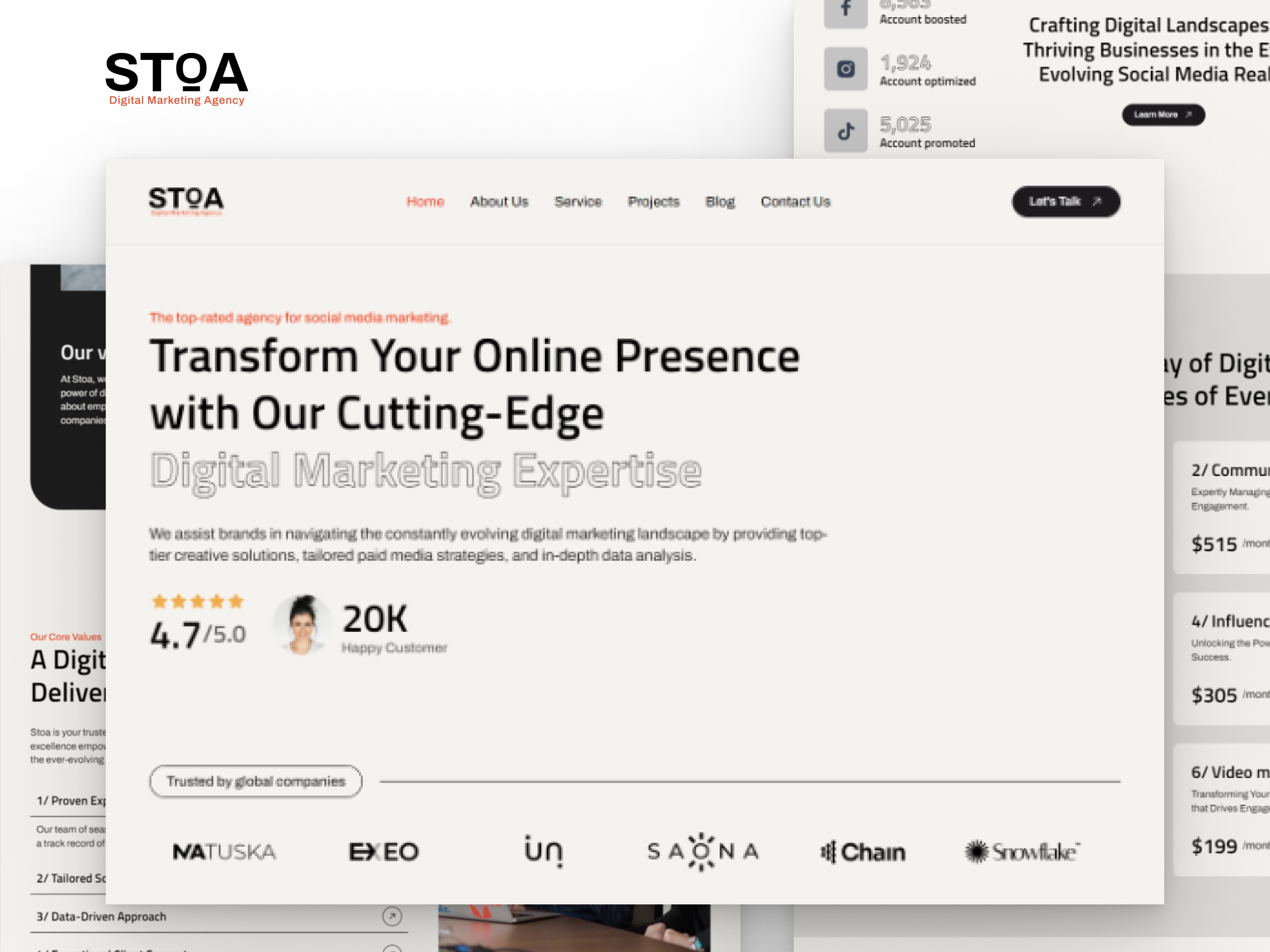 Screenshot of Stoa digital marketing agency website website