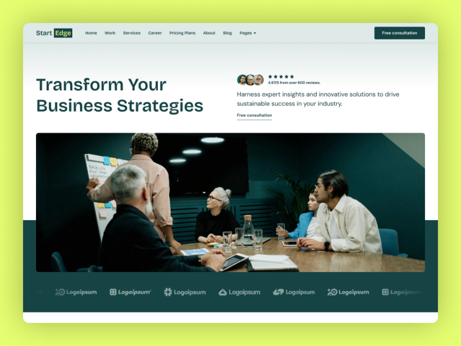 Screenshot of Stratedge website