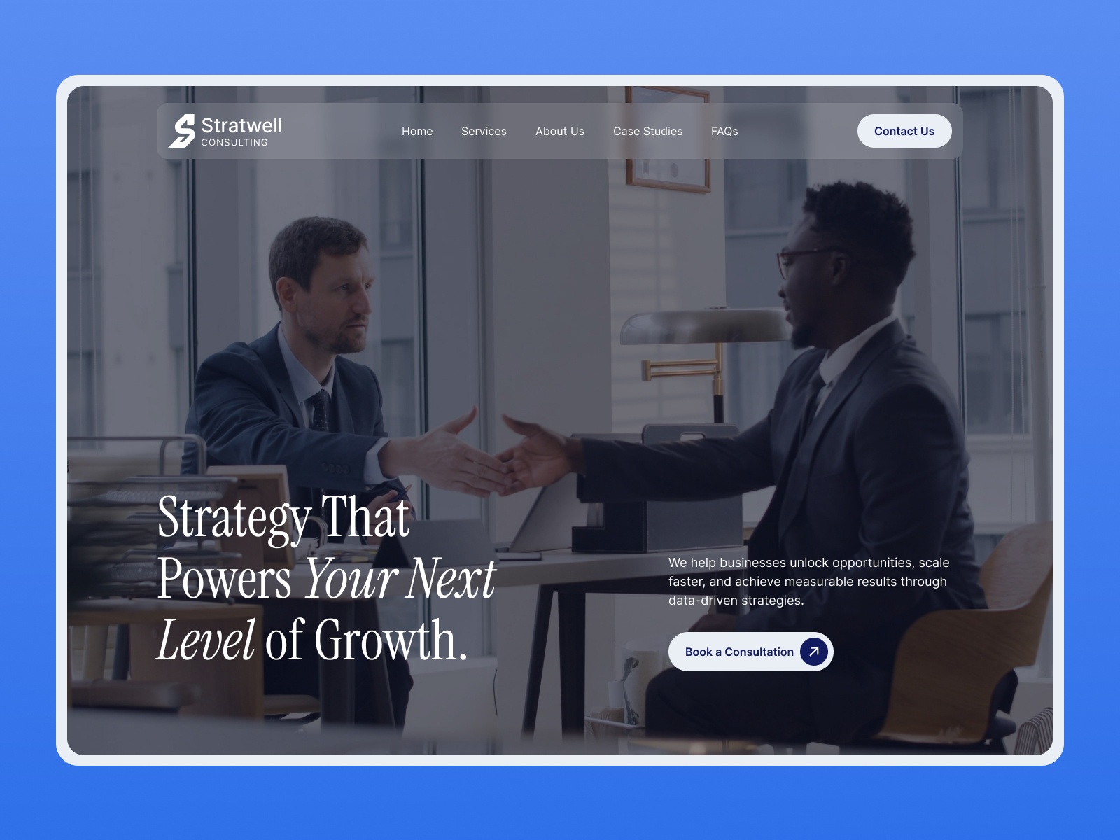 Screenshot of Stratwell website
