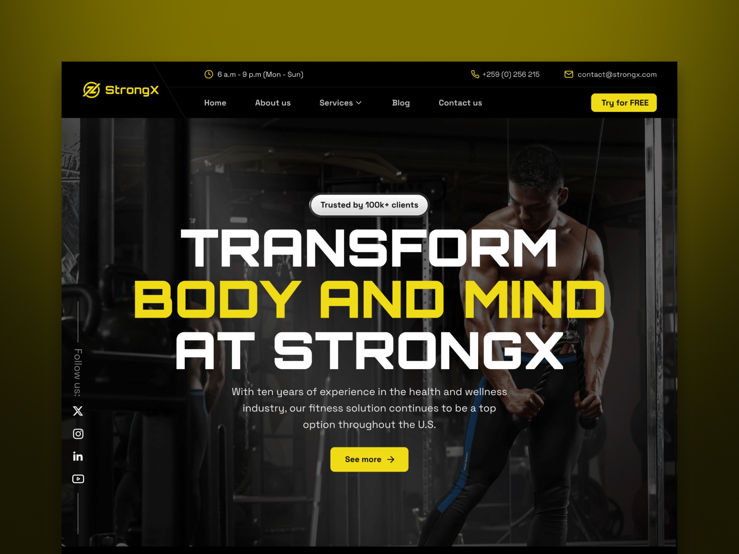 Screenshot of Strongx website