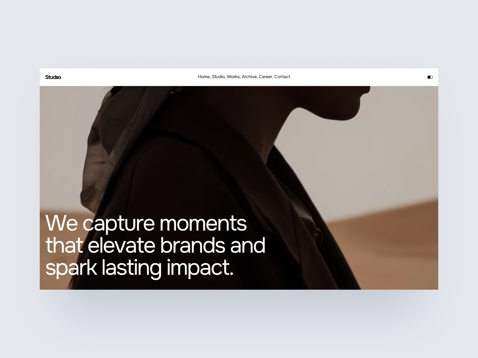 Screenshot of Studiio website