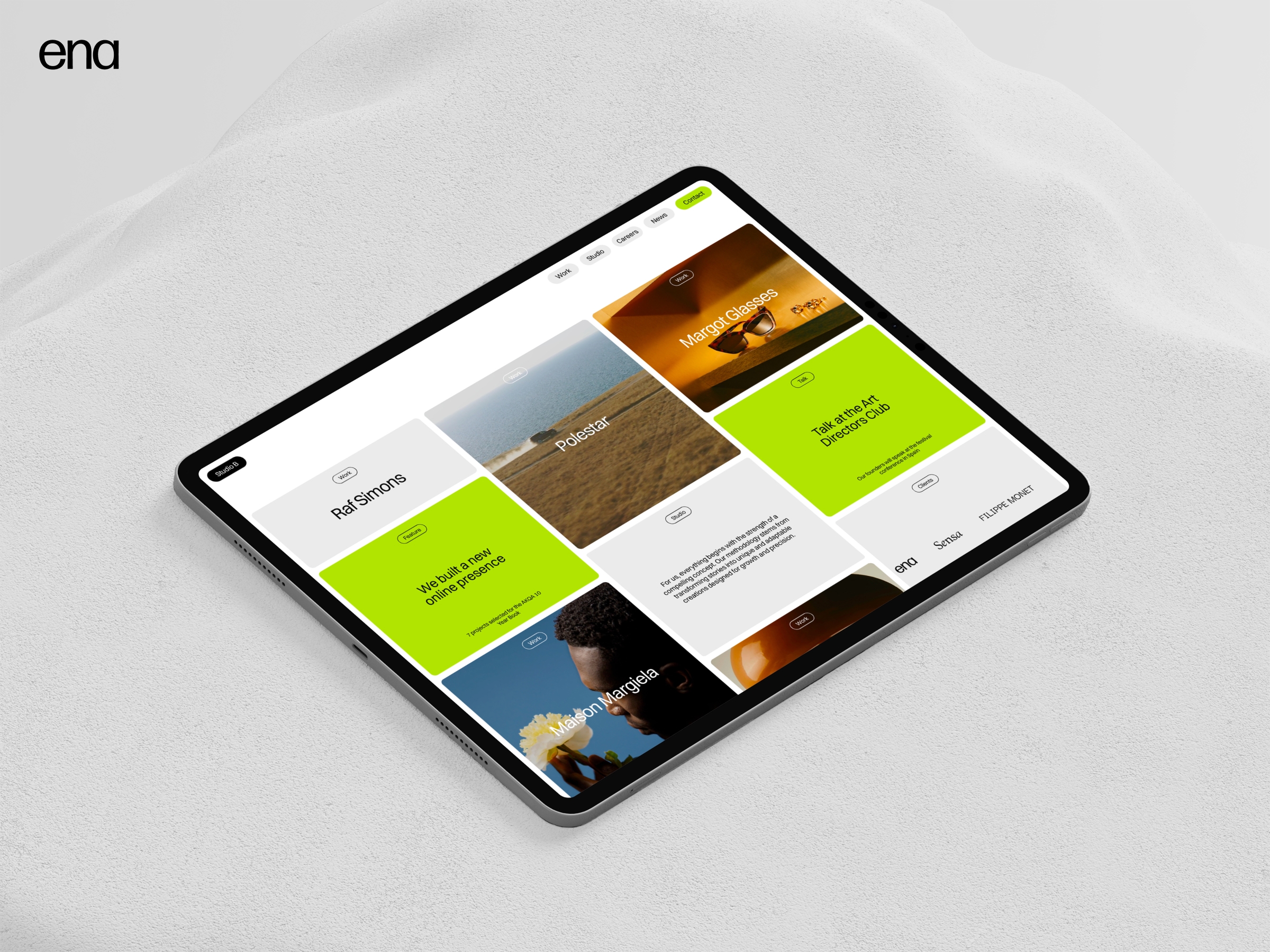Screenshot of Studio b website
