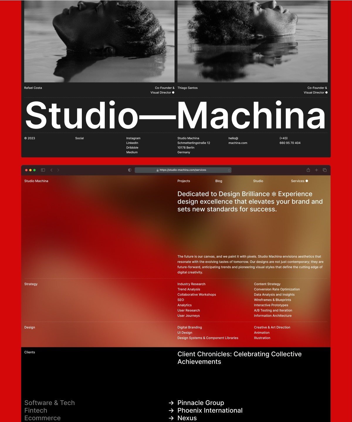 Screenshot of Studio machina website