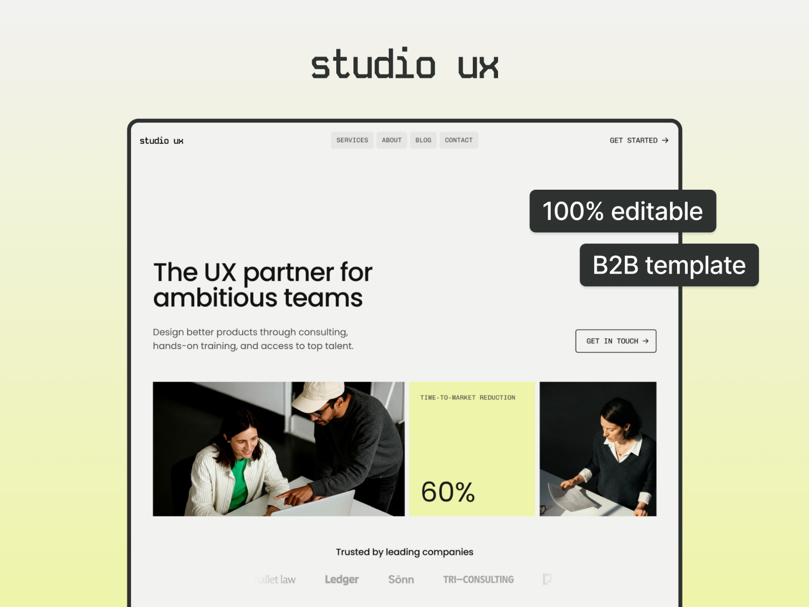 Screenshot of Studio ux website