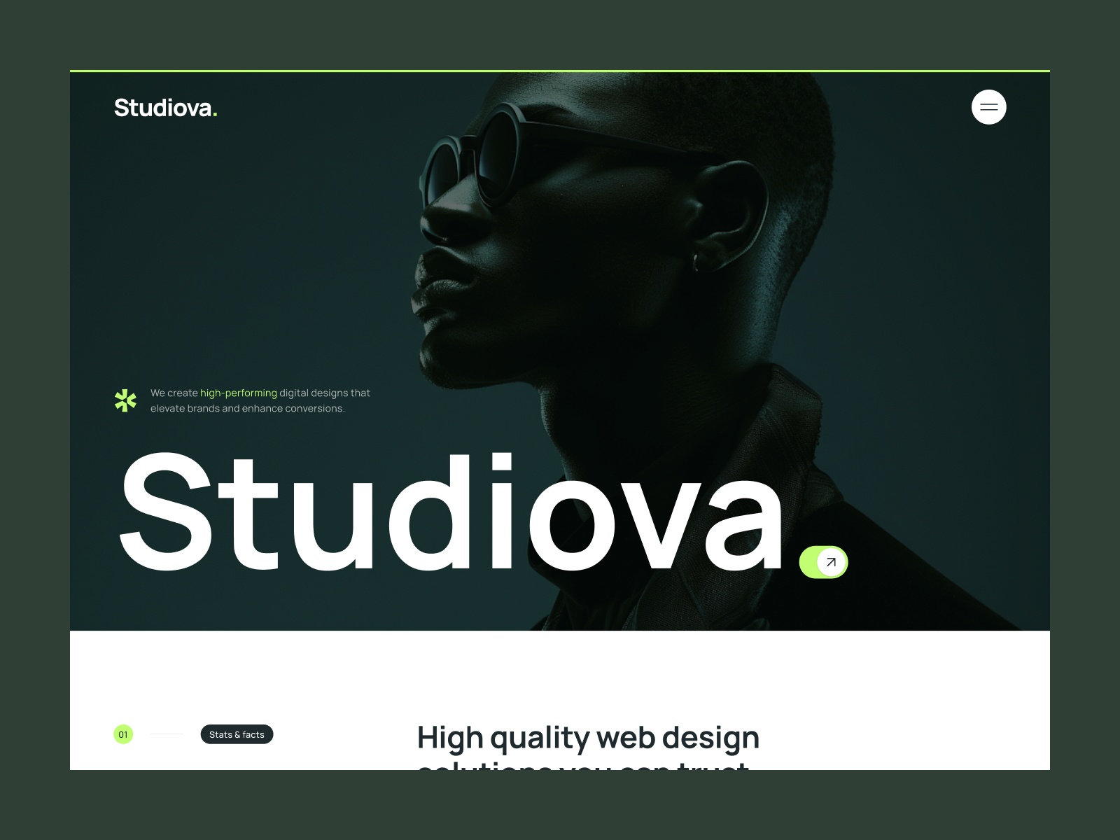 Screenshot of Studiova website