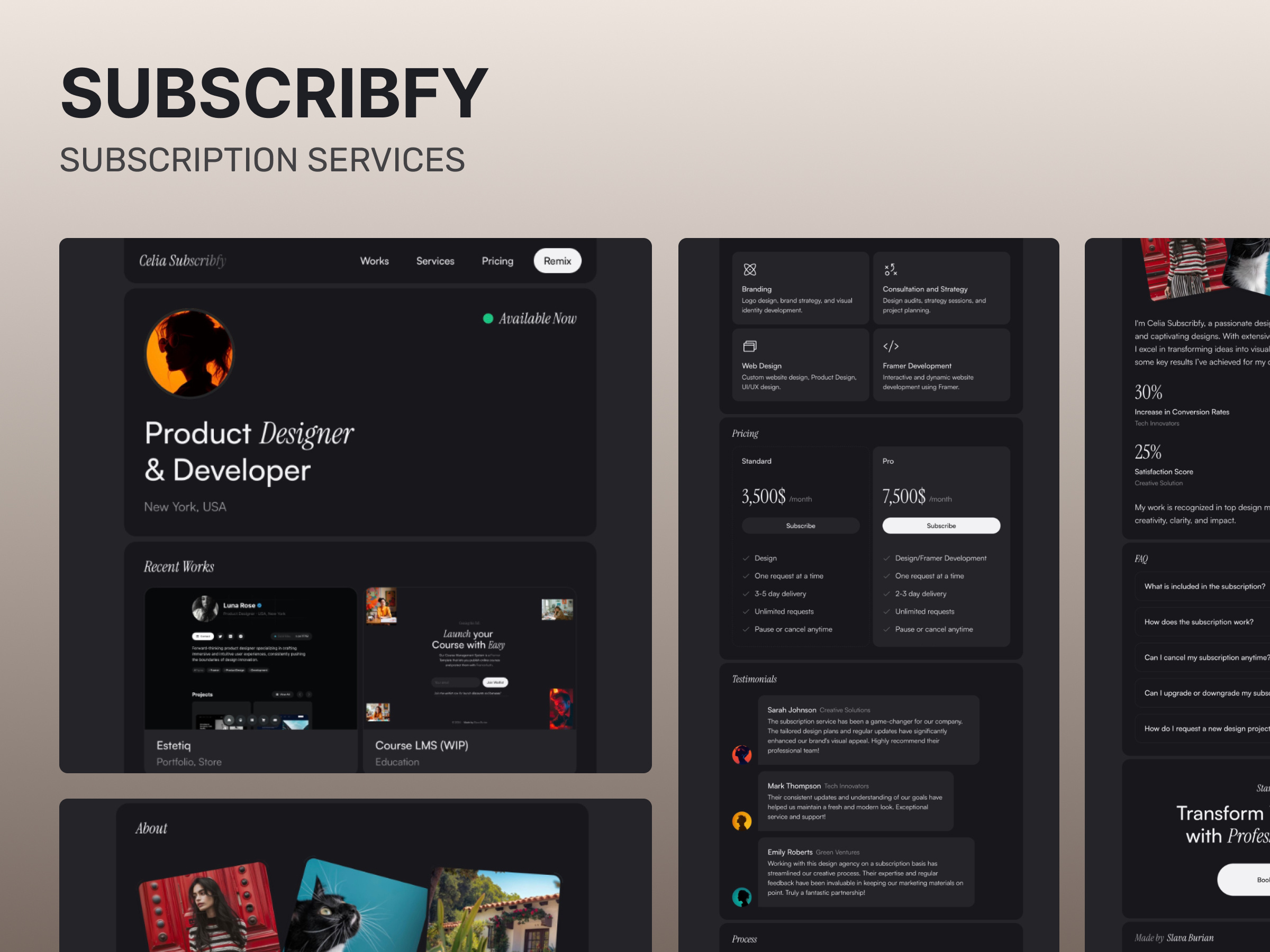 Screenshot of Subscribfy website