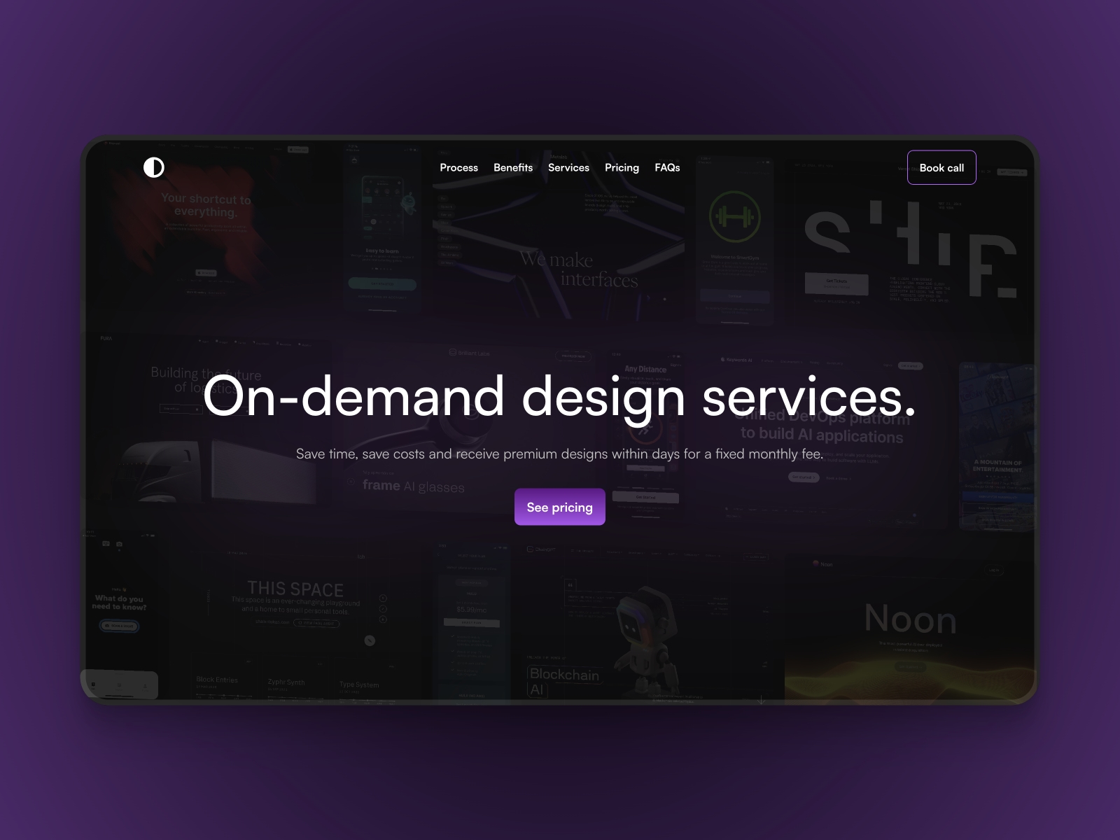 Screenshot of Subscription website
