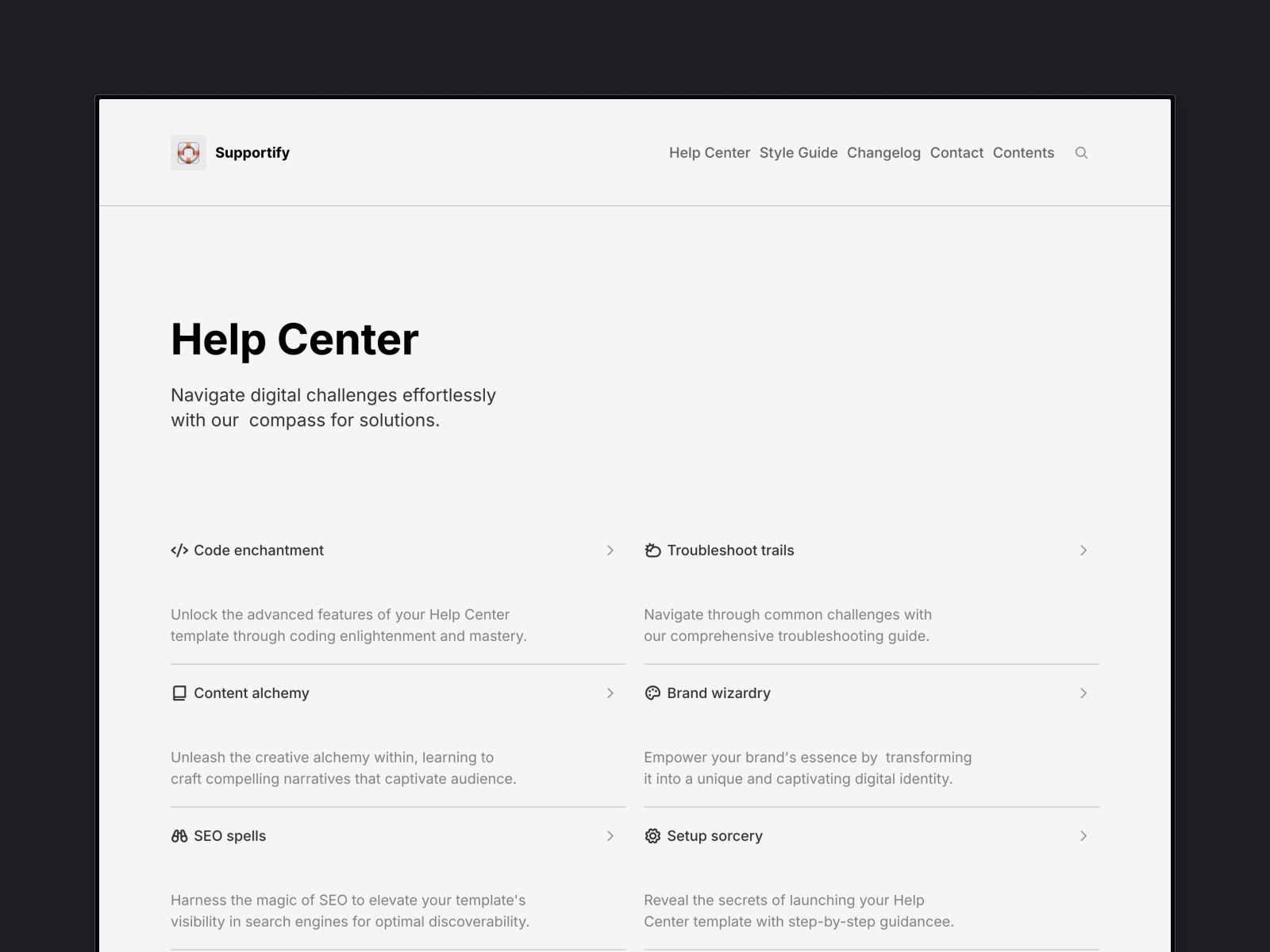 Screenshot of Supportify website