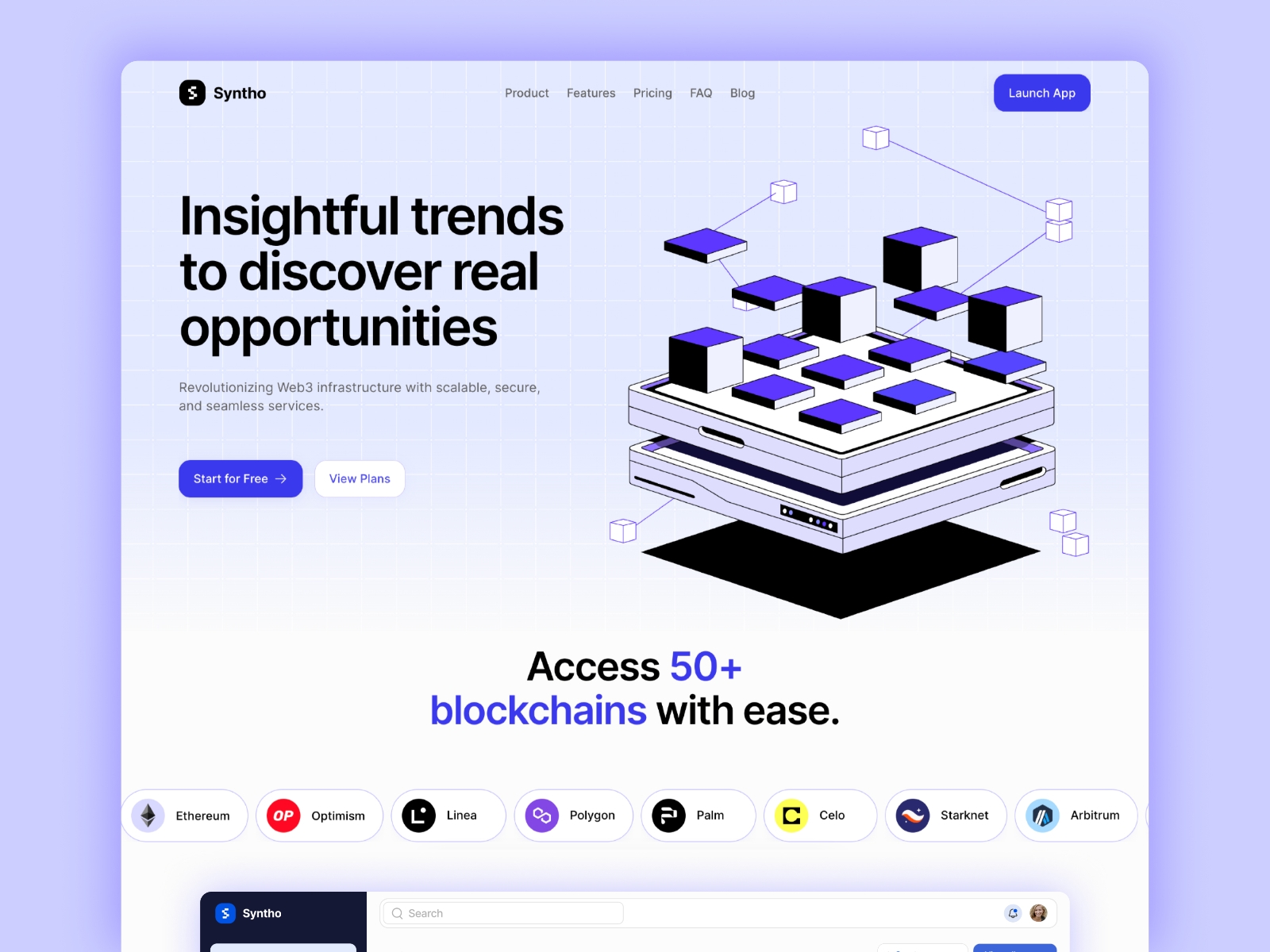 Screenshot of Syntho website
