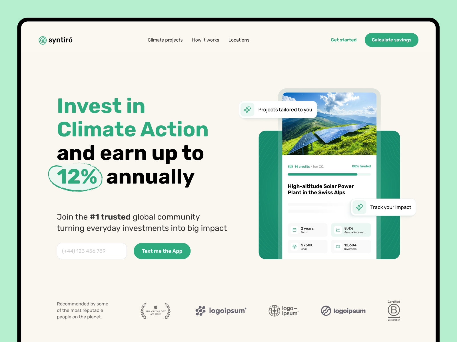 Screenshot of Syntiro website