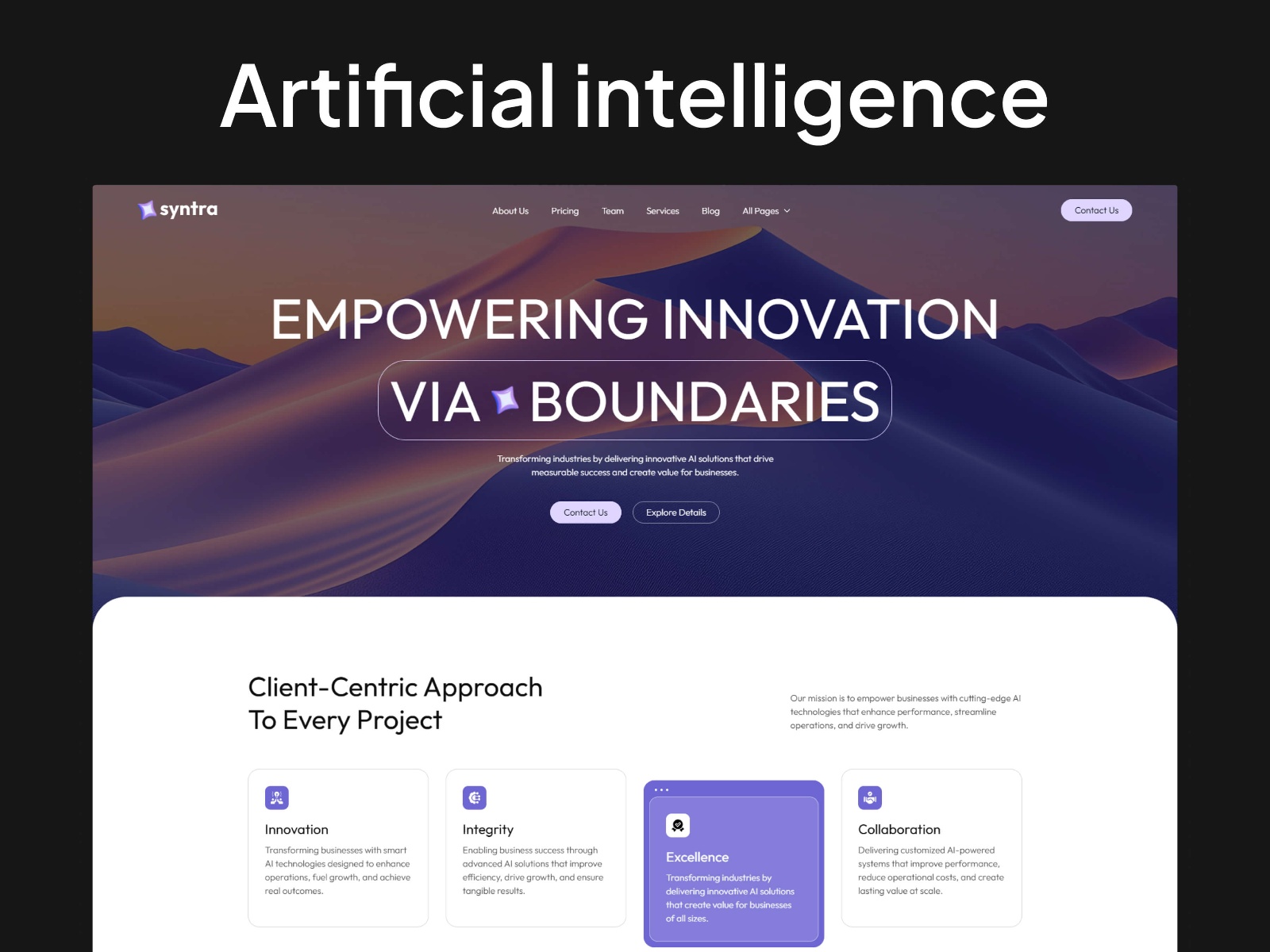 Screenshot of Syntra website