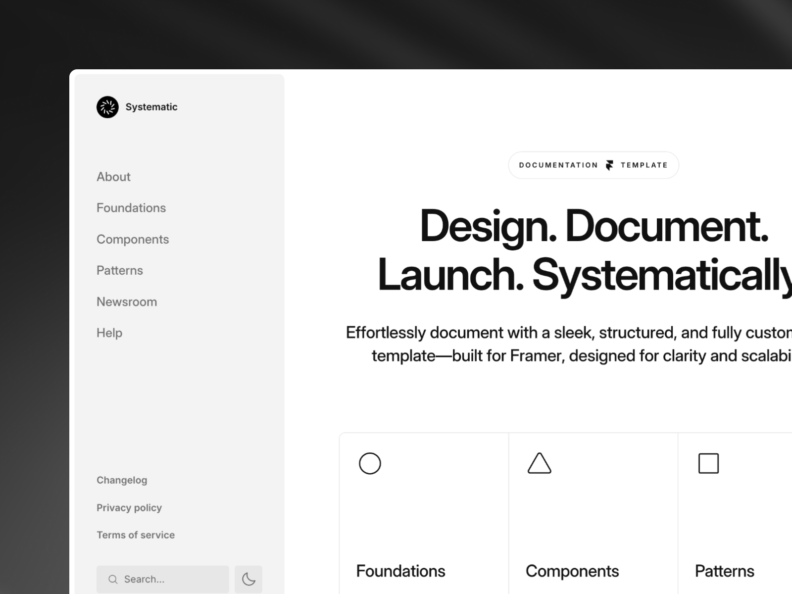 Screenshot of Systematic website