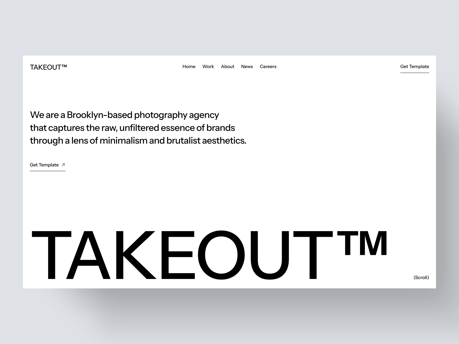 Screenshot of Takeout website