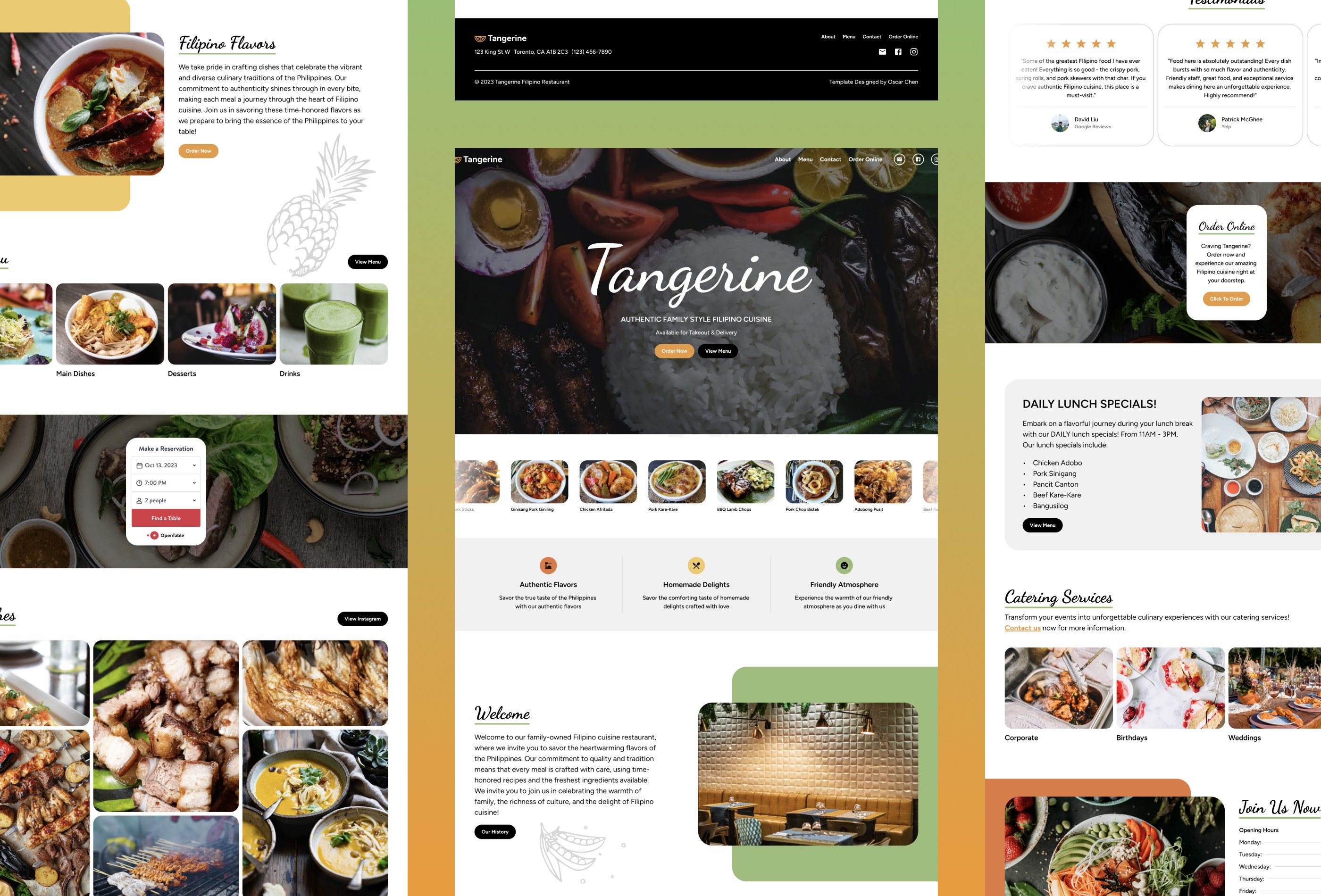 Screenshot 2 of Tangerine restaurant template