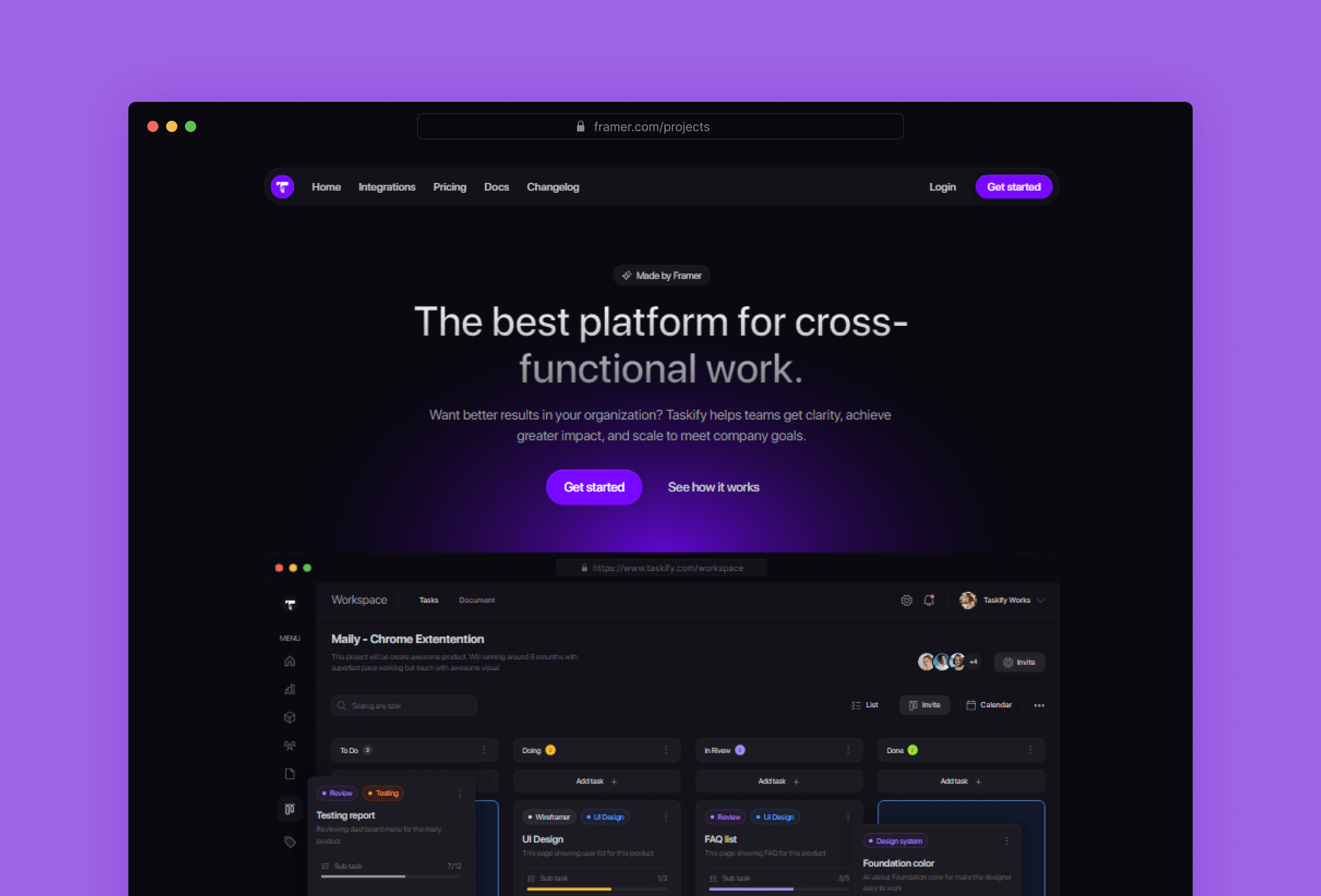 Screenshot of Taskify website