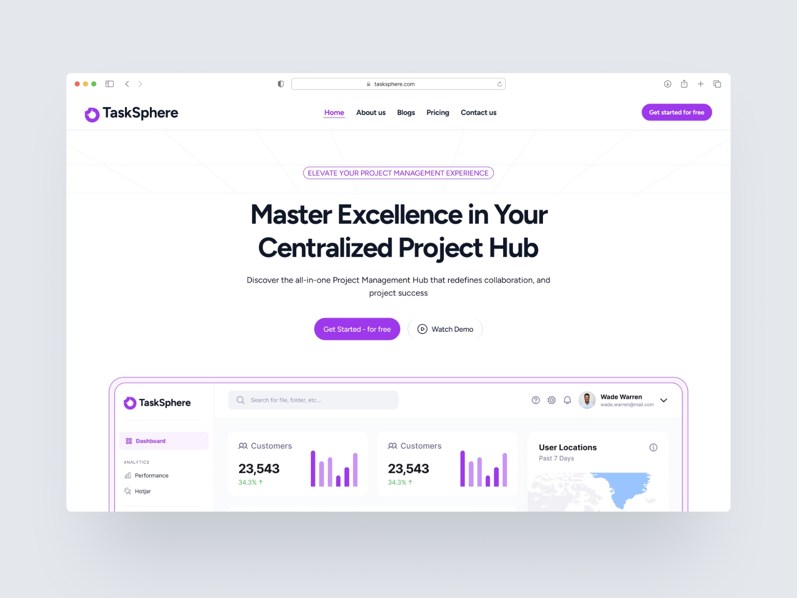 Screenshot of Taskphere website