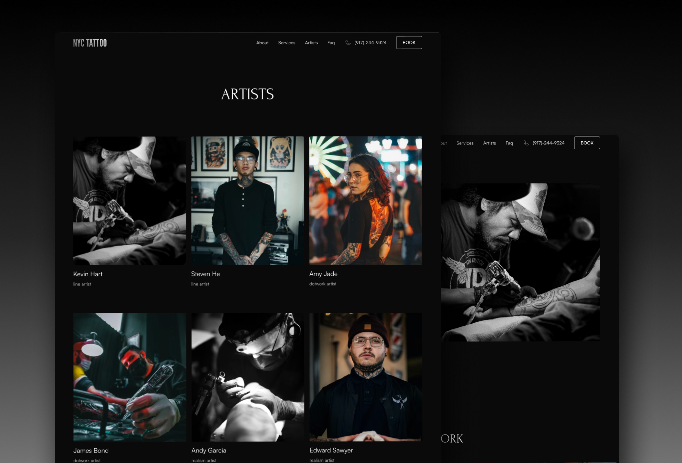 Screenshot 2 of Tat tattoo studio template