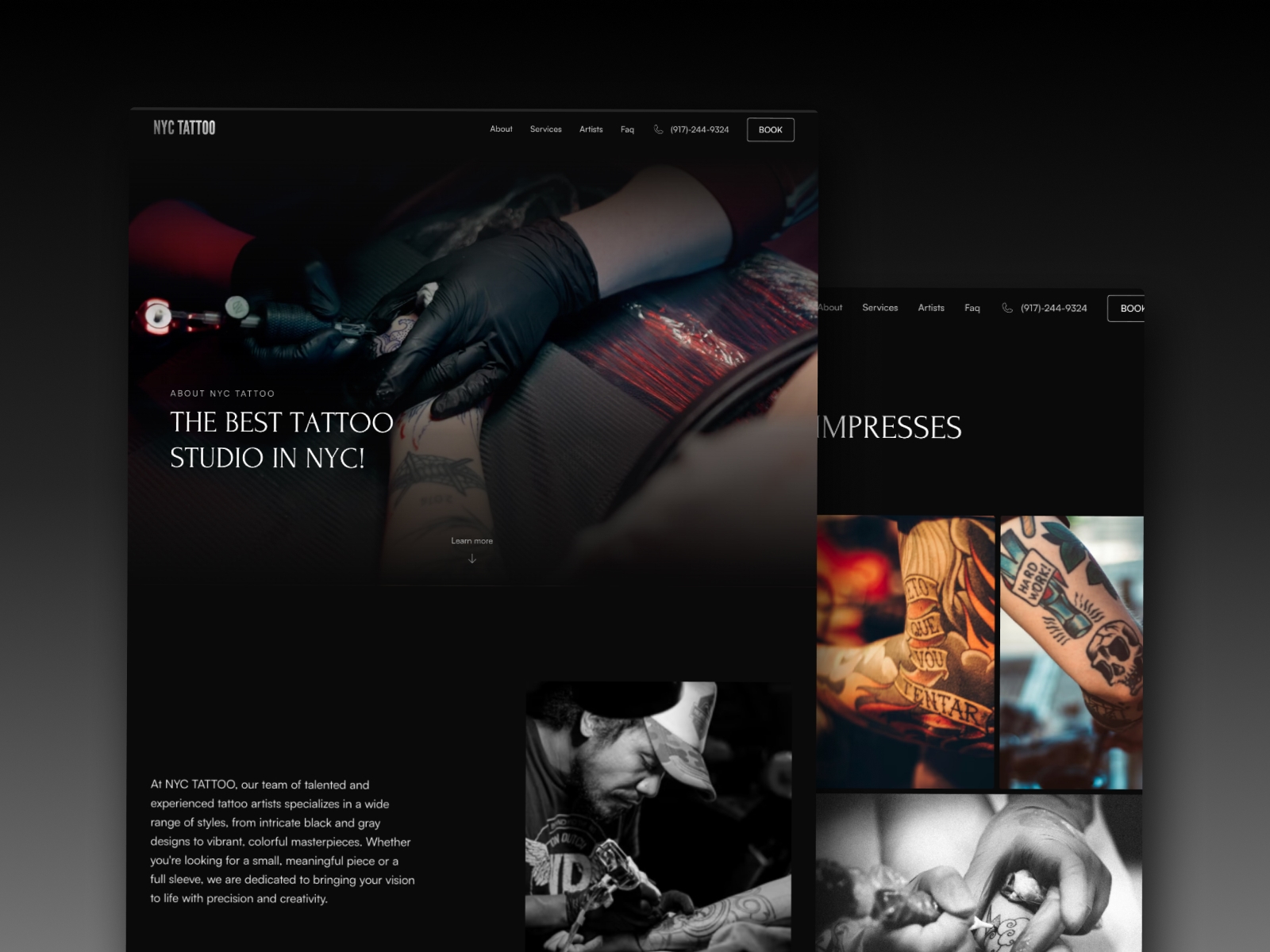 Screenshot 3 of Tat tattoo studio template